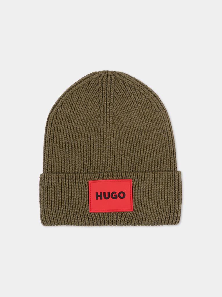 Berretto verde per bambino con logo,Hugo,G00561 65F