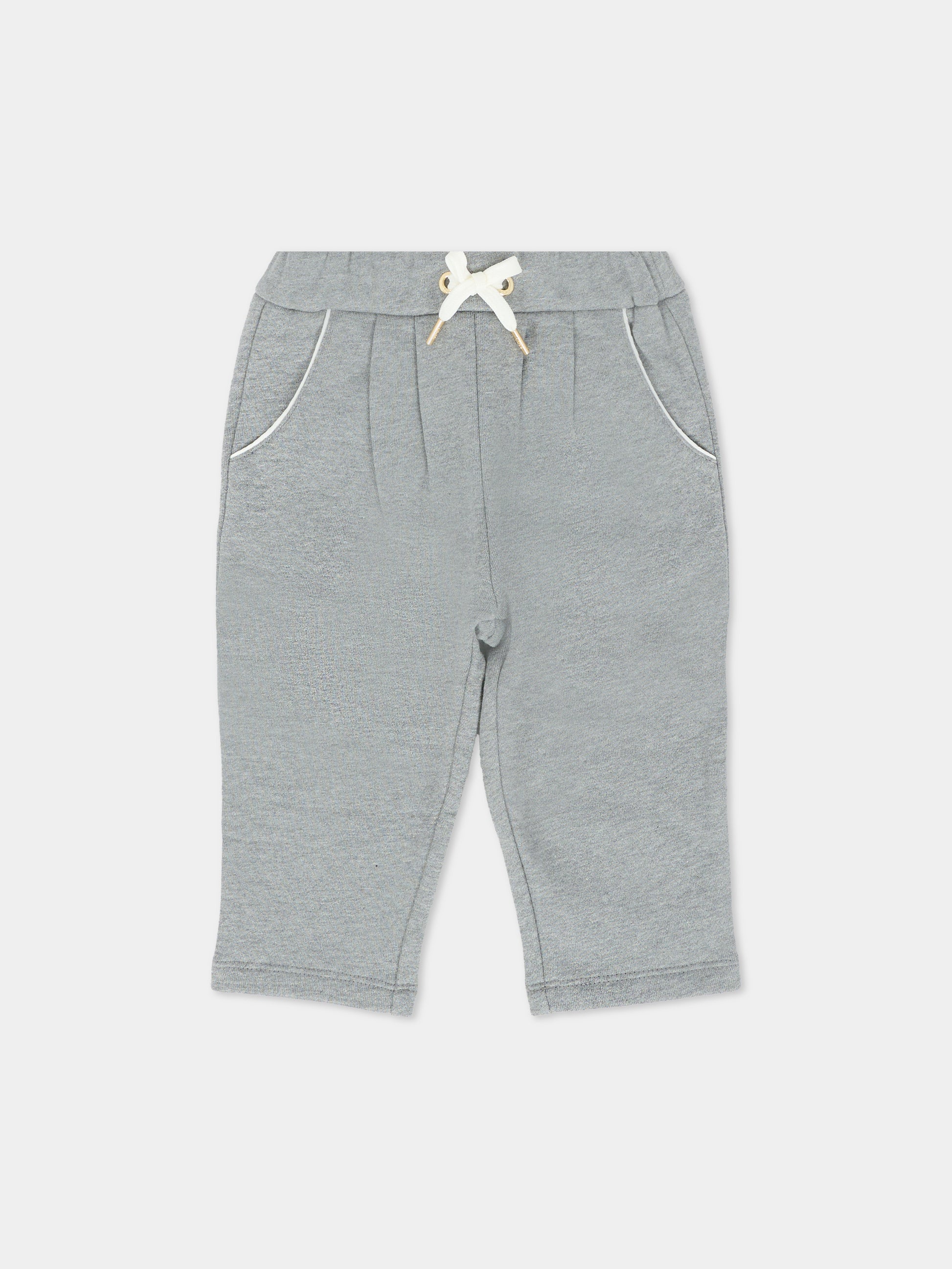 Pantaloni grigi per neonata con logo,Chloé Kids,C20706 A46