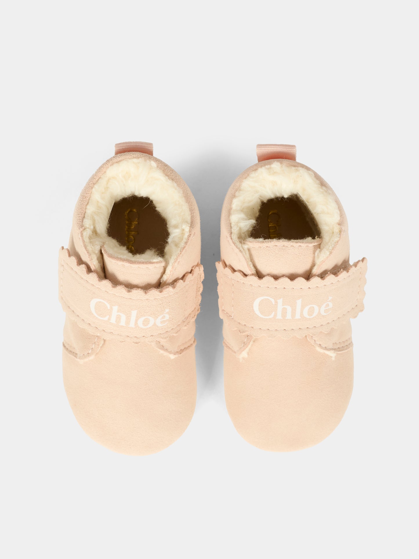 Set tutina rosa per neonata con logo ricamato,Chloé Kids,C20762 244