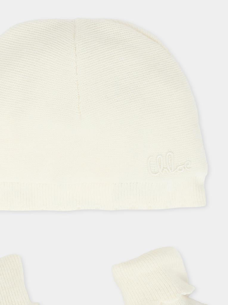 Set accessori avorio per neonata con logo,Chloé Kids,C20768 117