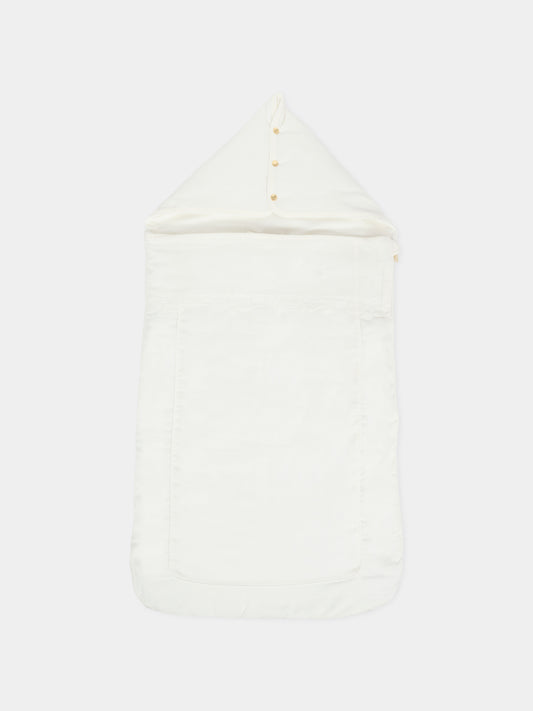 Sacco nanna bianco per neonata con fiori ricamati,Chloé Kids,C20770 117