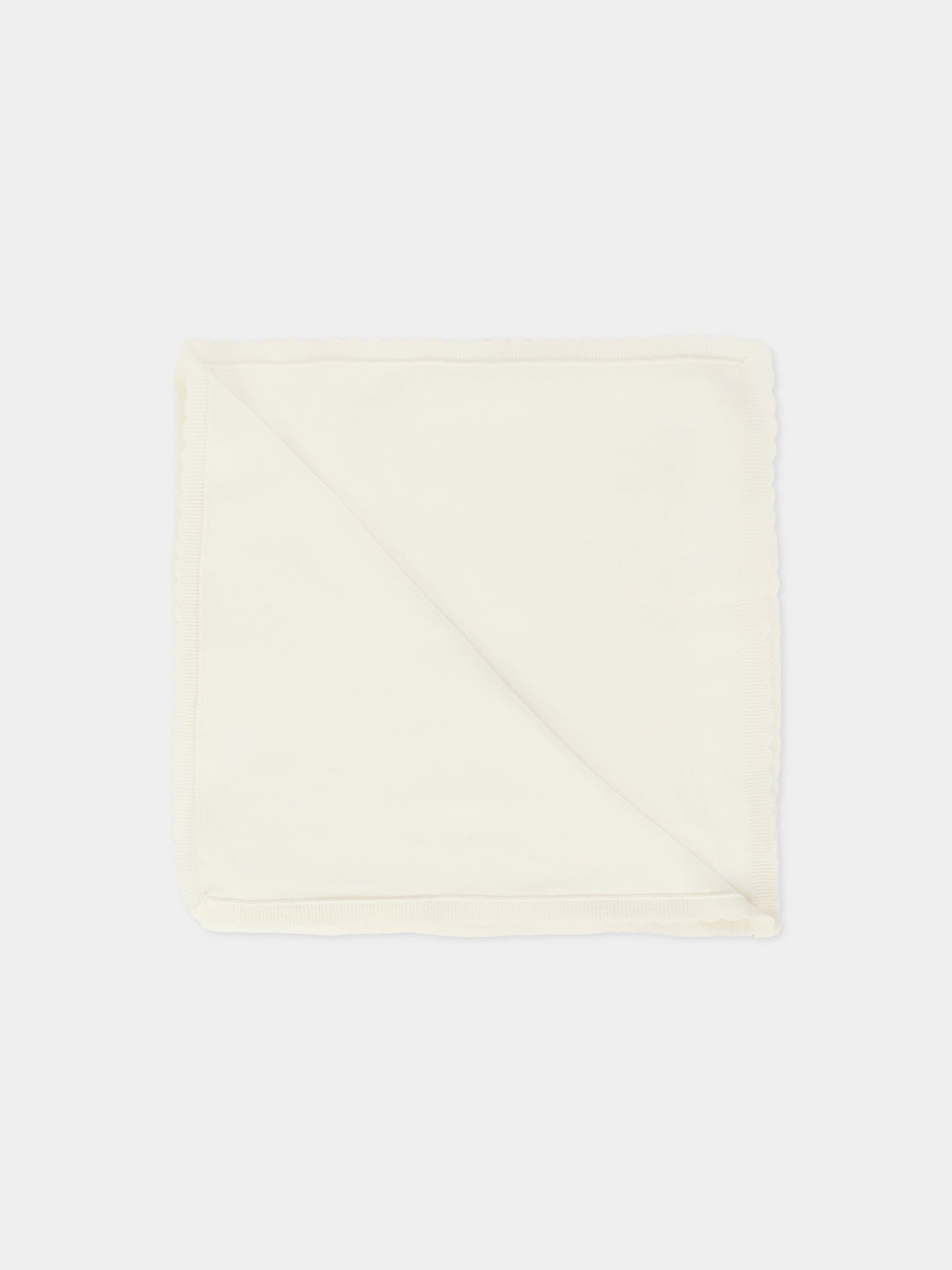 Coperta avorio per neonata con logo,Chloé Kids,C20771 117