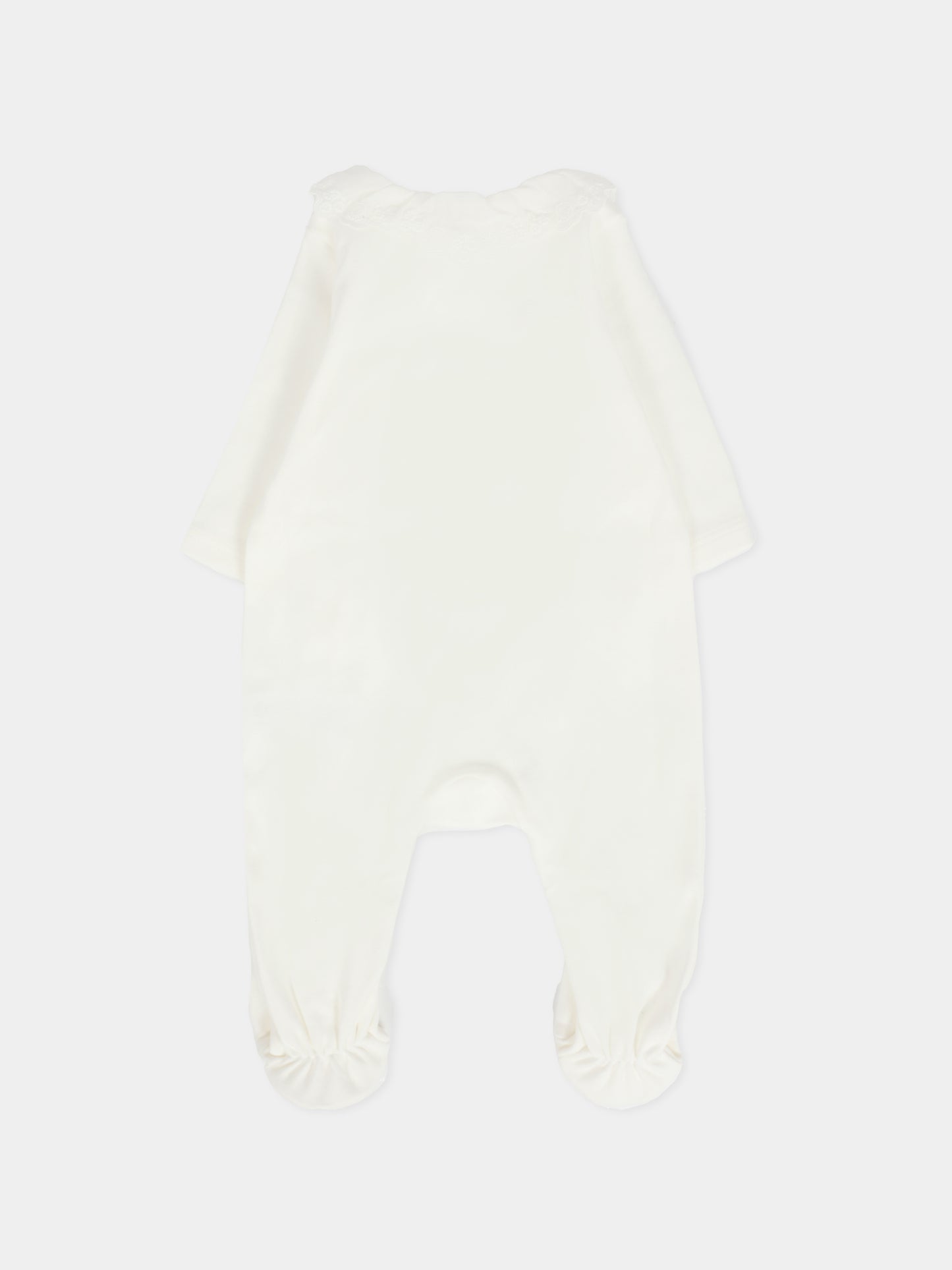 Set tutina bianco per neonata con logo oro,Chloé Kids,C20773 117