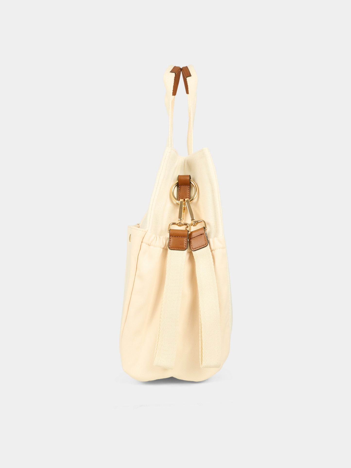 Borsa mamma avorio per neonati con logo,Chloé Kids,C20805 117