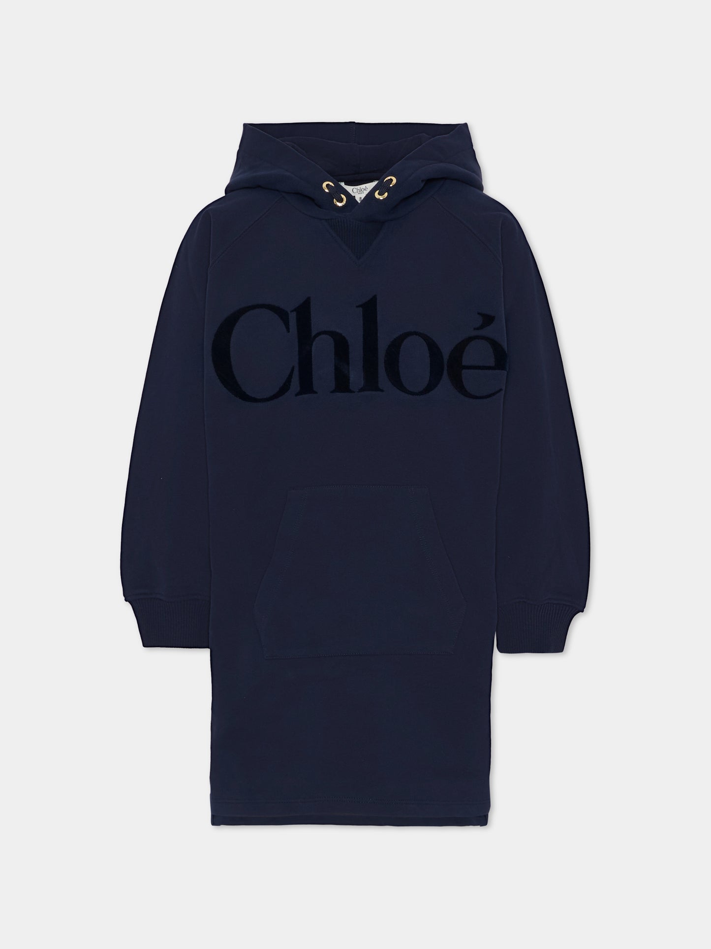 Vestito blu per bambina con logo,Chloé Kids,C20618 859