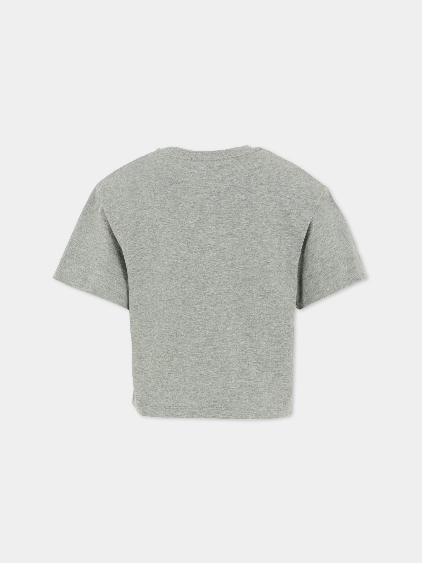 T-shirt grigia per bambina con logo,Chloé Kids,C20654 A46
