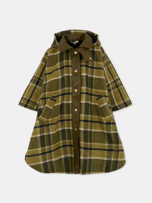 Cappa verde per bambina con logo,Chloé Kids,C20670 Z67