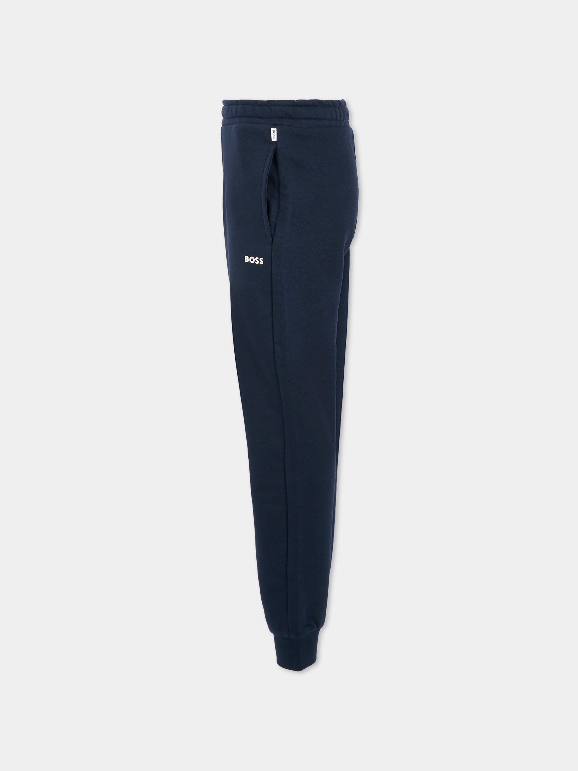 Pantaloni blu per bambino con logo,Boss,J52288 849