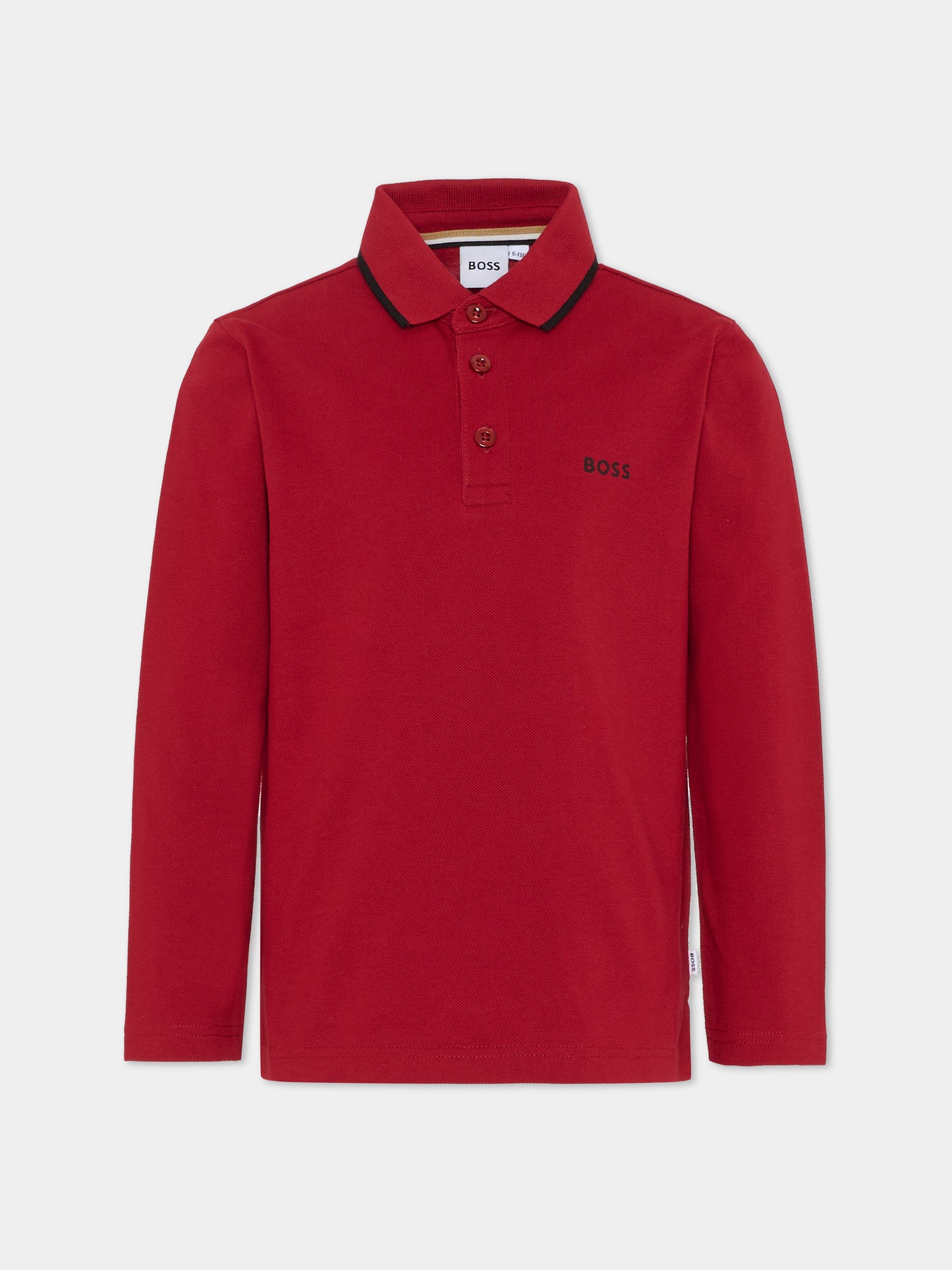 Polo rossa per bambino con logo,Boss,J52330 96D