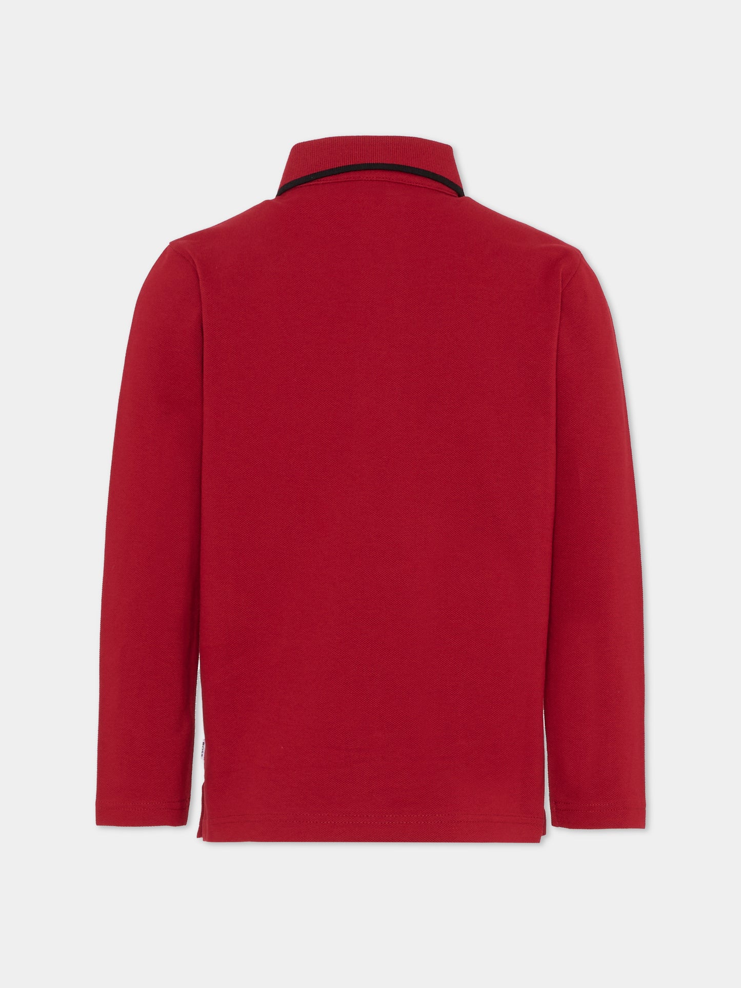 Polo rossa per bambino con logo,Boss,J52330 96D