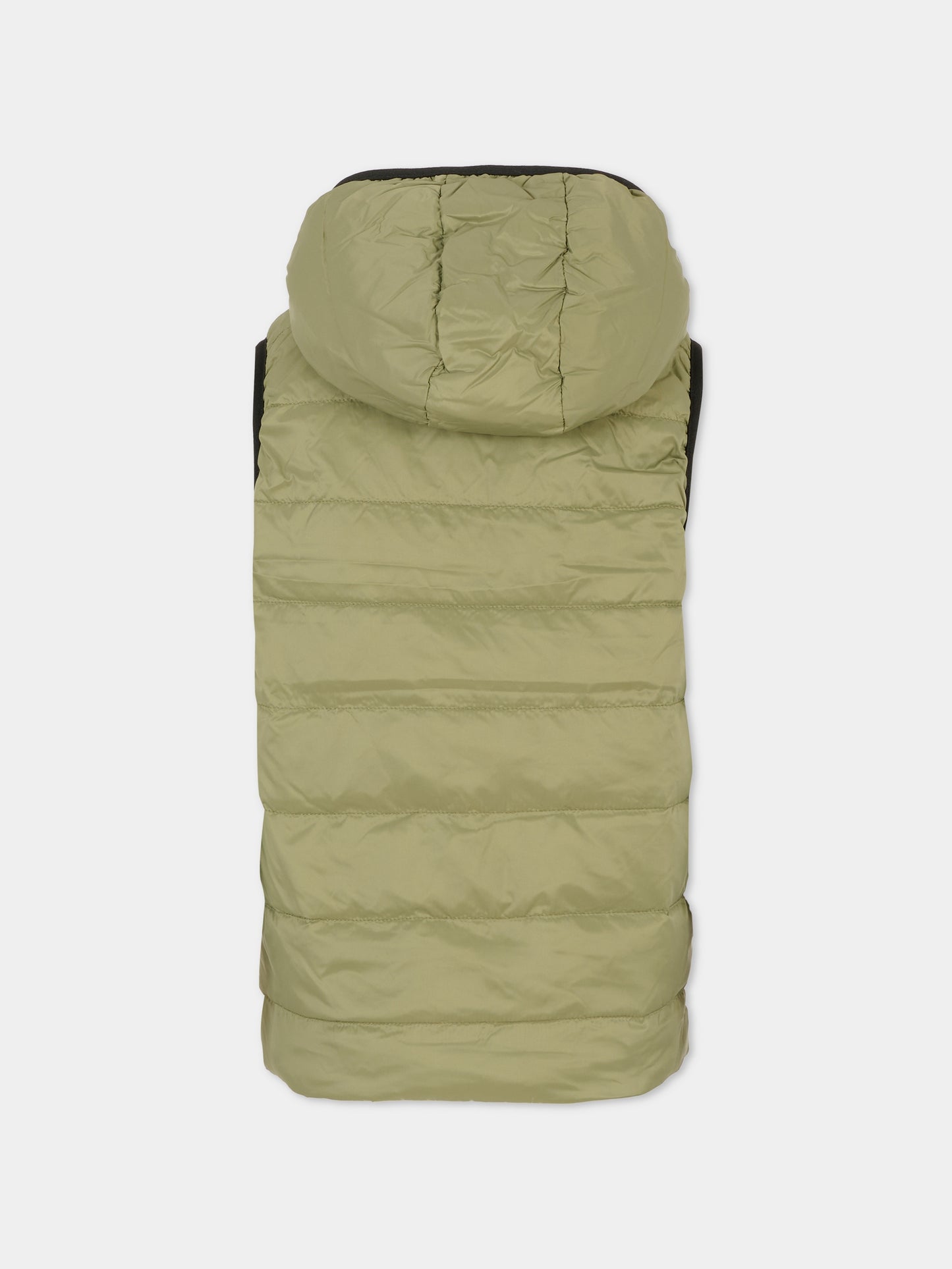 Gilet reversibile verde per bambino con logo,Boss,J52395 724