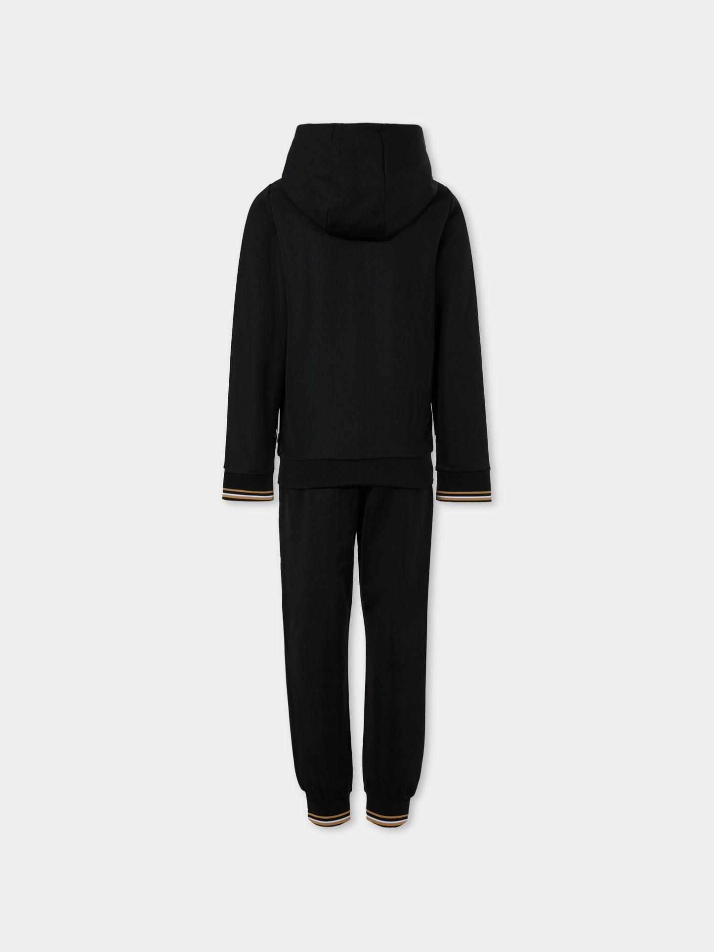 Completo nero per bambino con logo bianco,Boss,J52399 09B