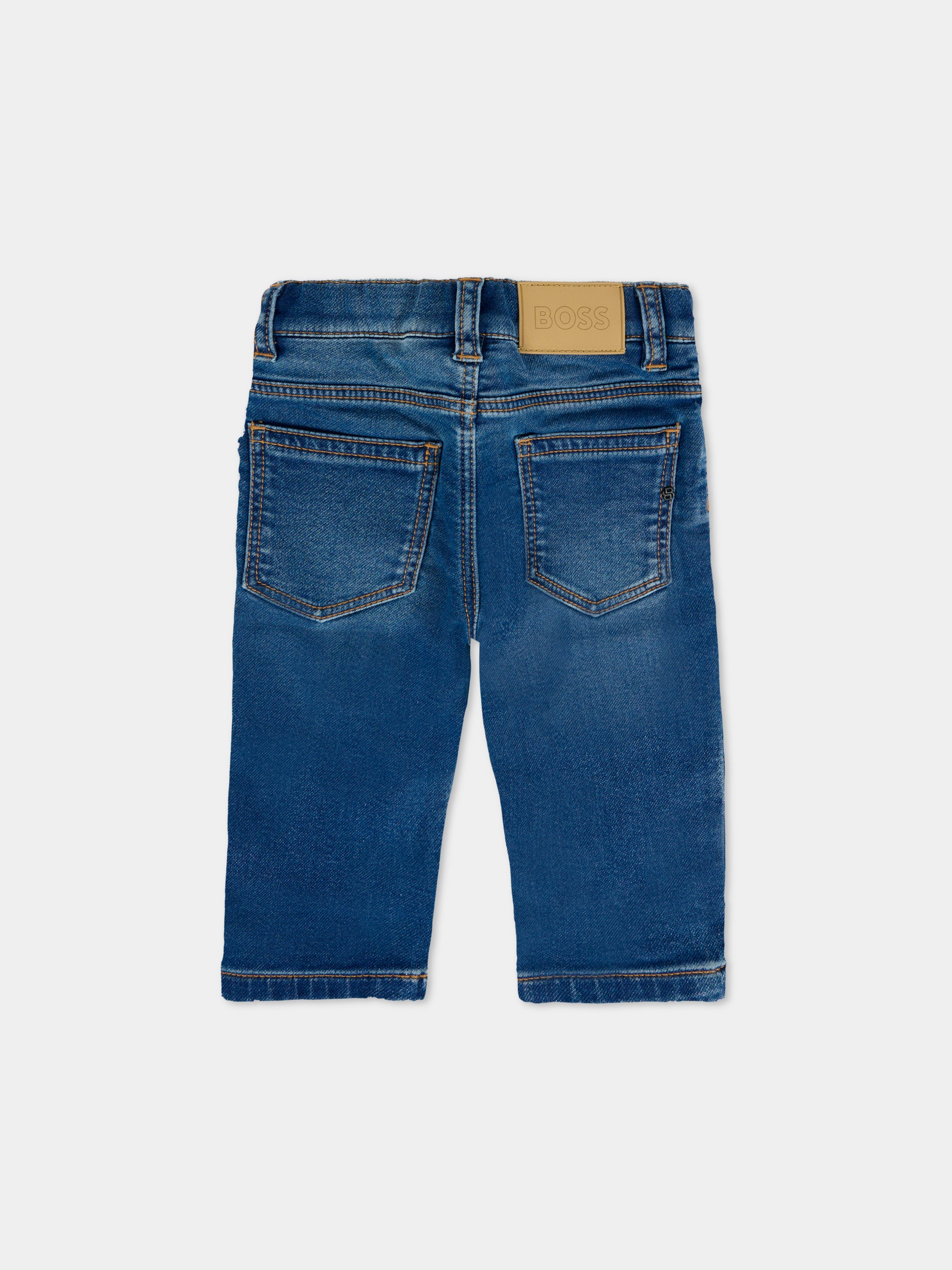 Jeans denim per neonato con logo,Boss,J52439 Z07