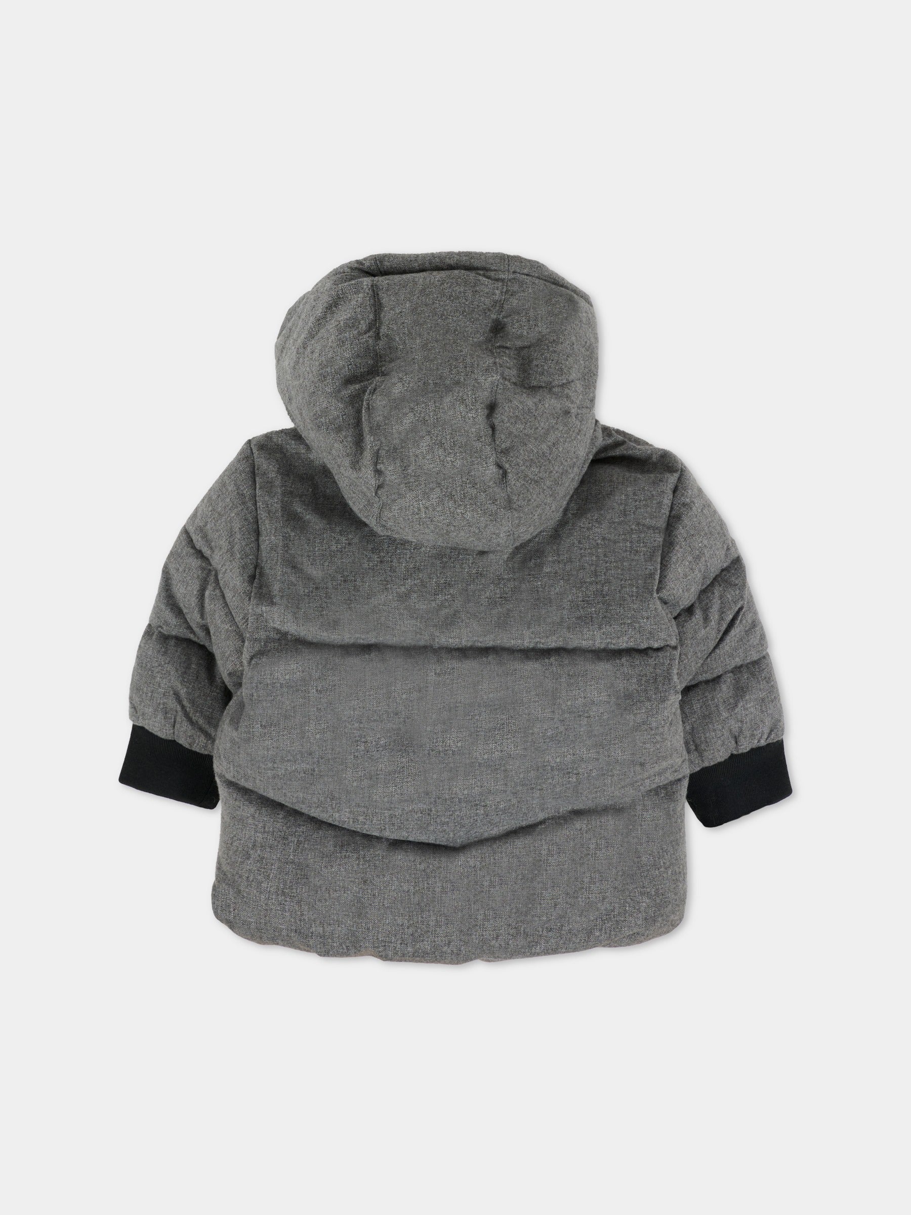 Piumino grigio per neonato con logo,Boss,J52470 A46