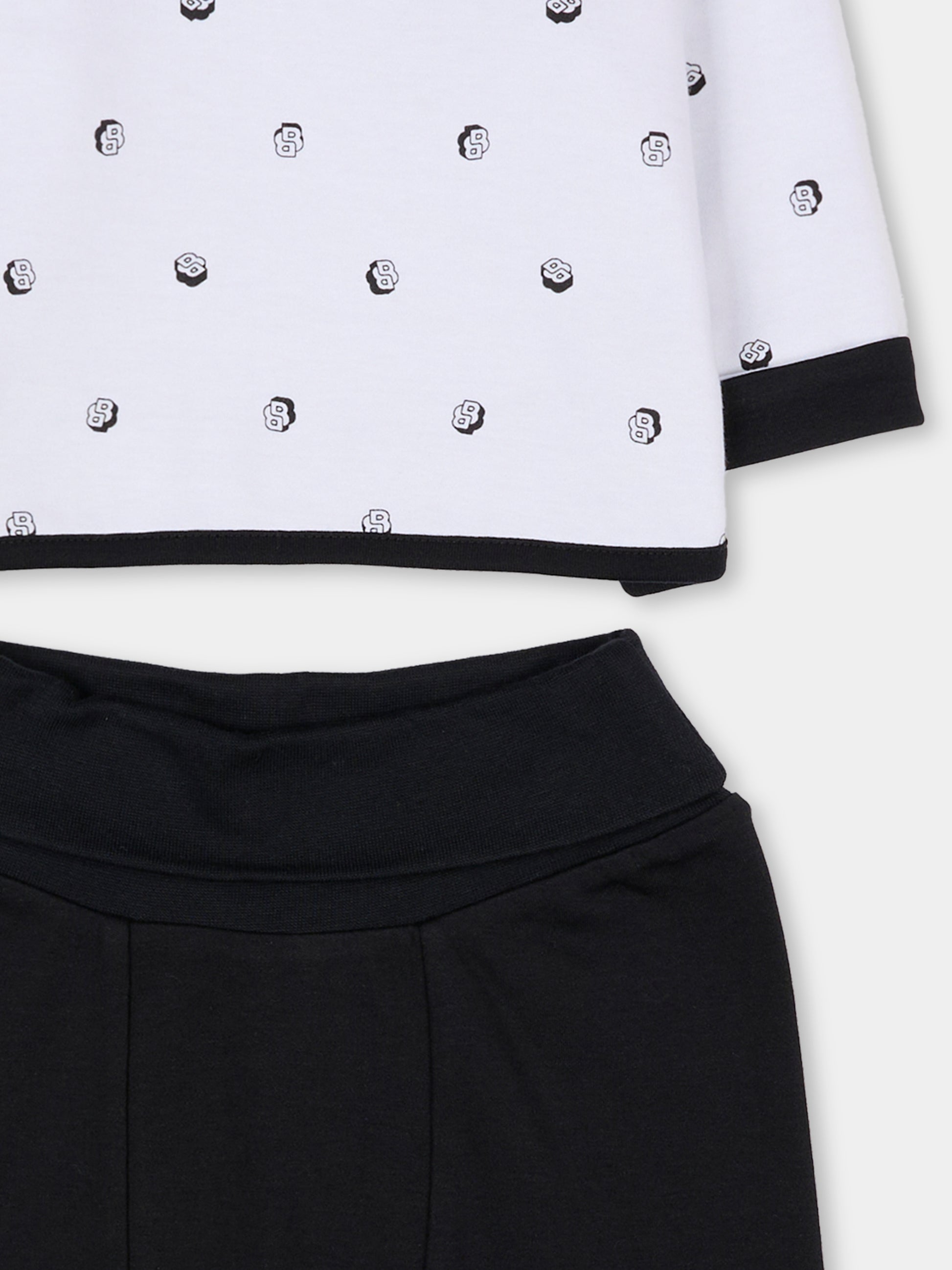 Completo reversibile nero per neonato con logo,Boss,J52491 09B