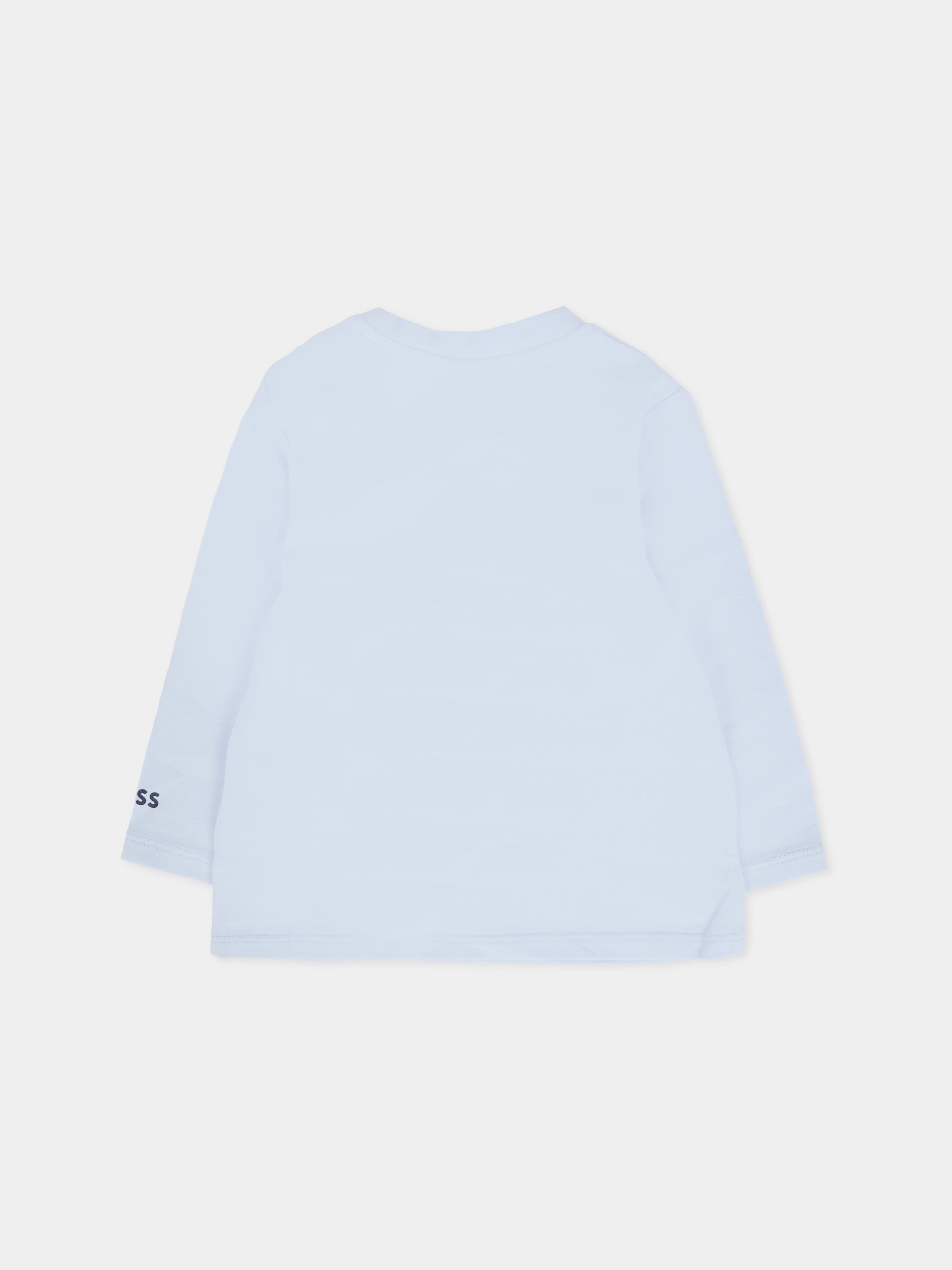 T-shirt celeste per neonato con logo,Boss,J52514 771