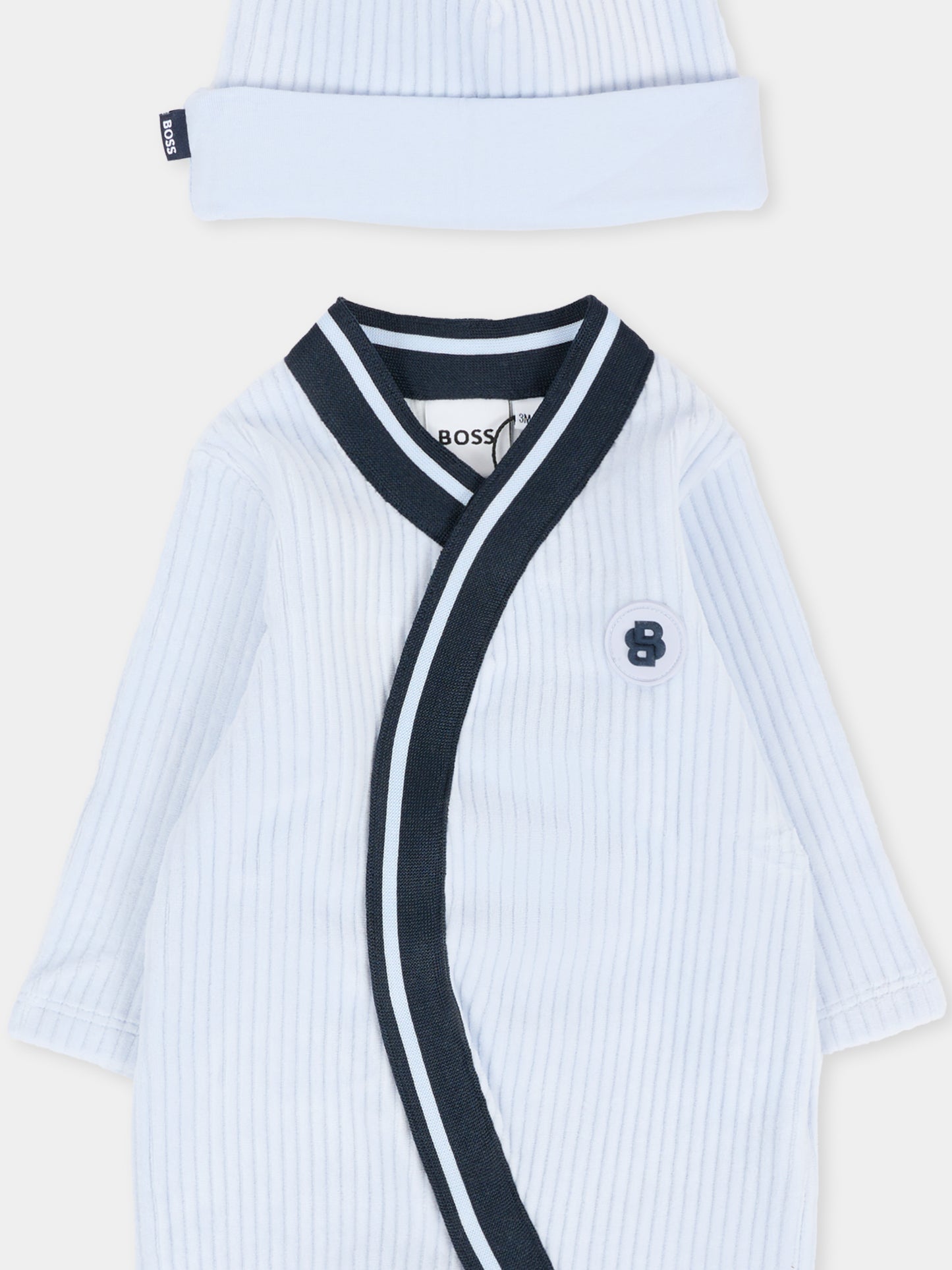 Set tutina celeste per neonato con logo,Boss,J52531 771