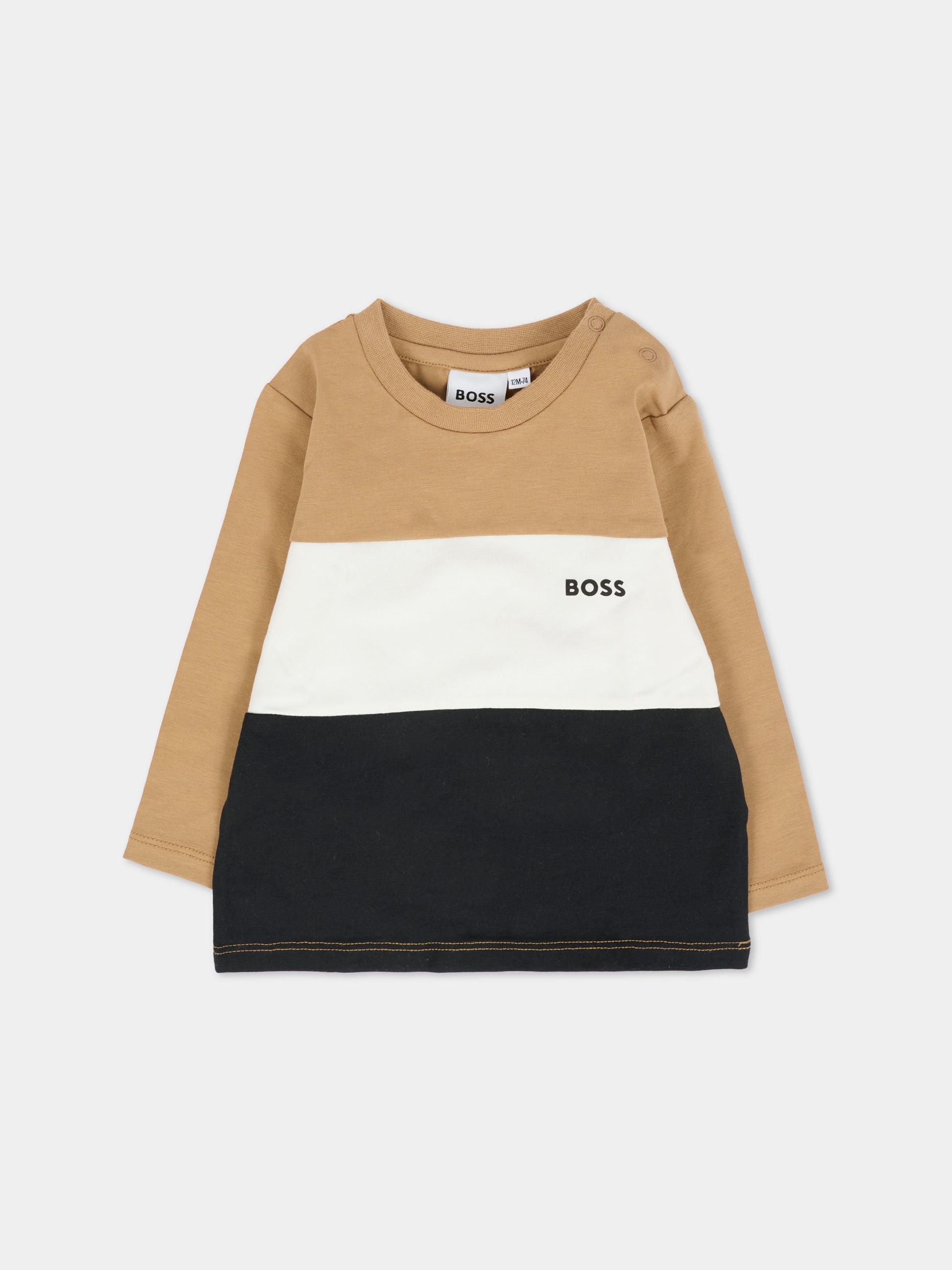 Completo beige per neonato con logo,Boss,J52533 269