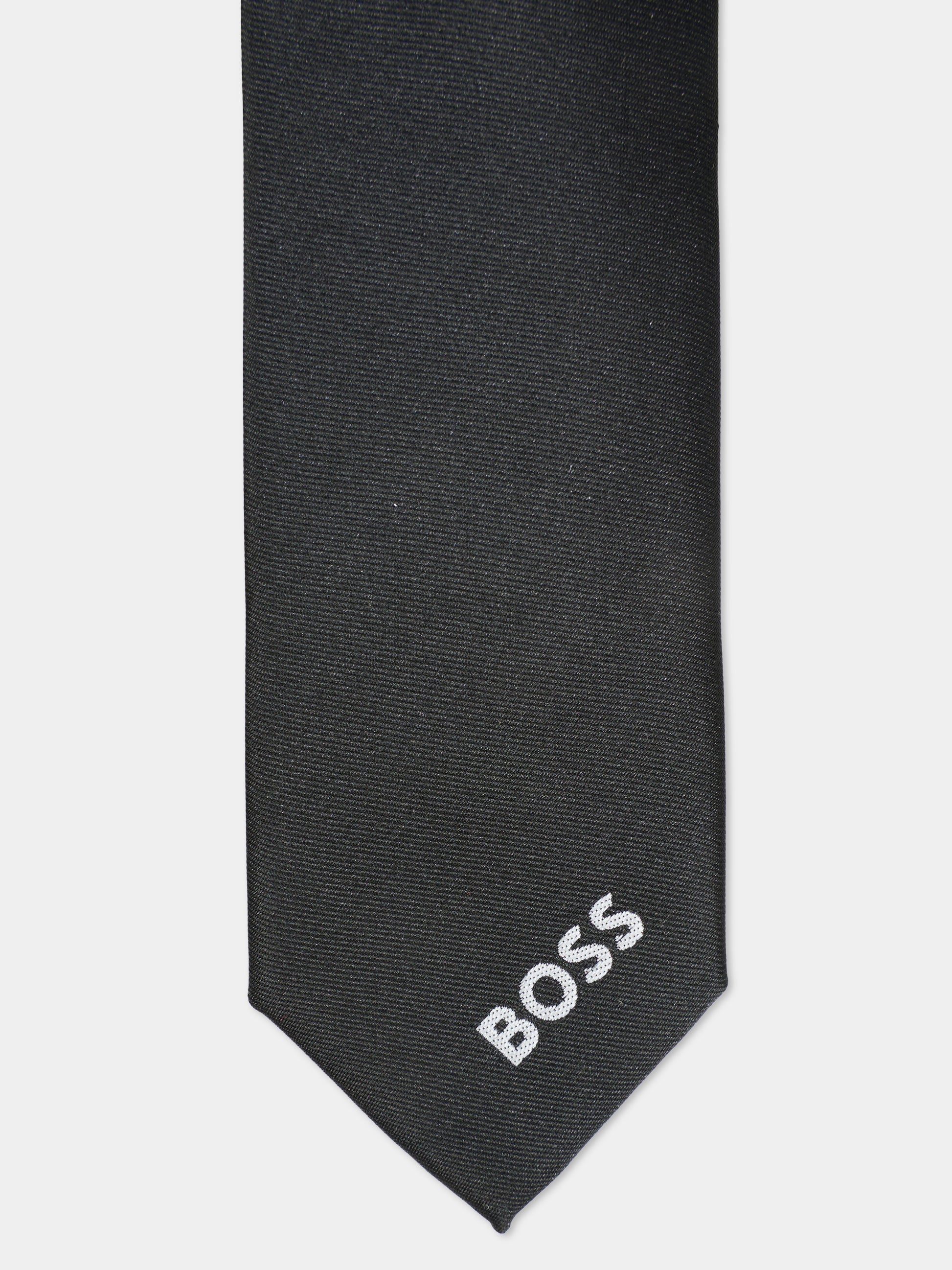 Cravatta nera per bambino con logo,Boss,J52630 09B