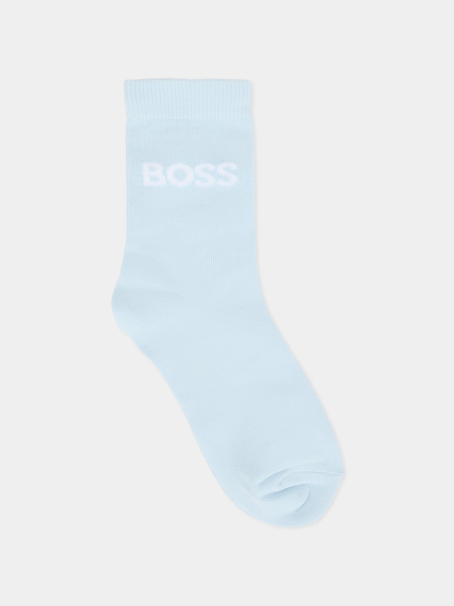 Set calze bianco per bambino con logo,Boss,J52636 10P