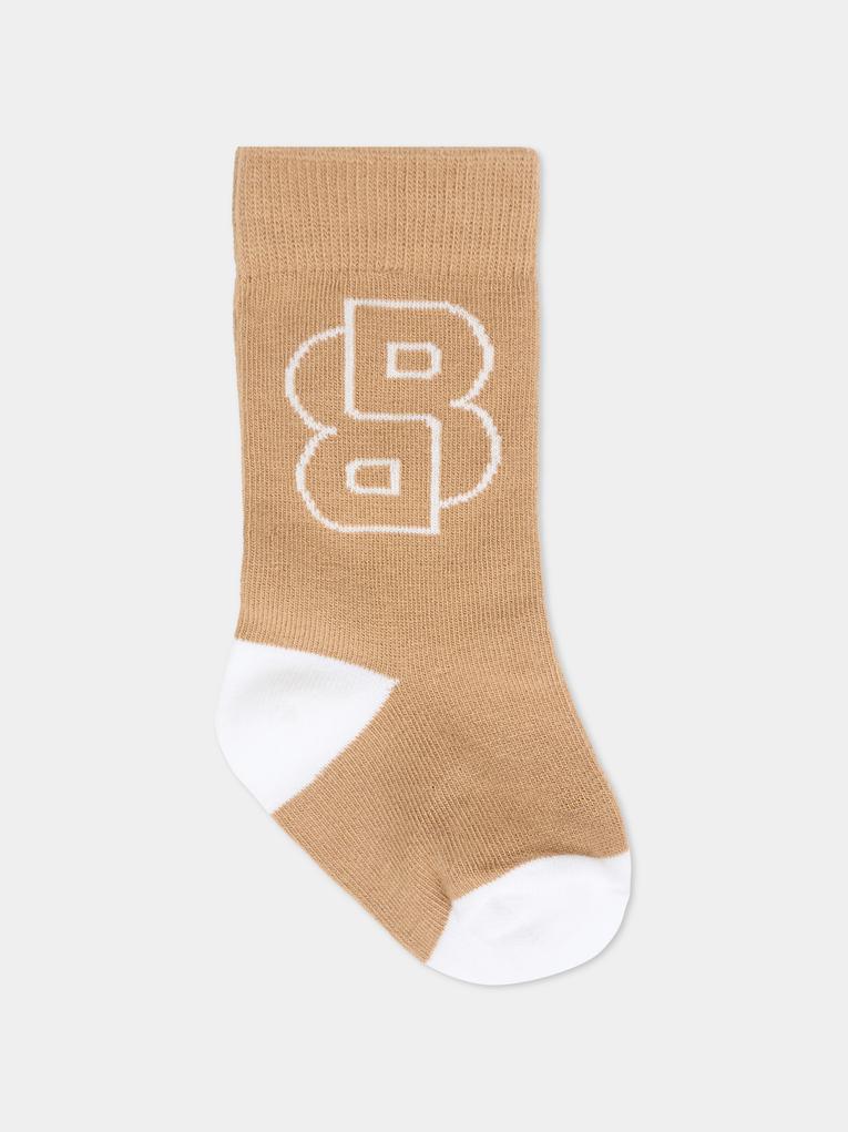 Set calzini neri per neonato con logo,Boss,J52654 09B