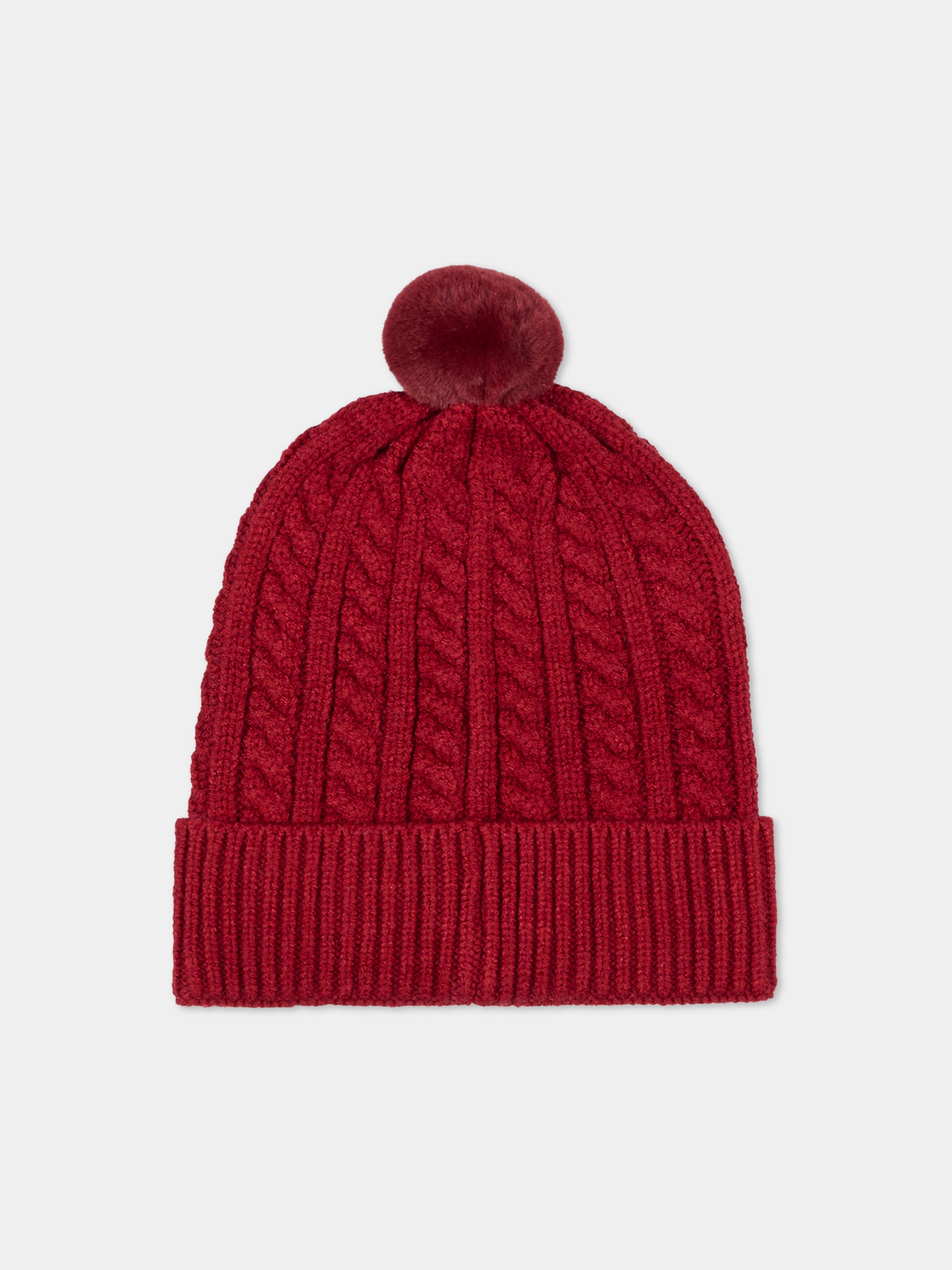 Berretto rosso per bambino con pompon,Boss,J52656 96D