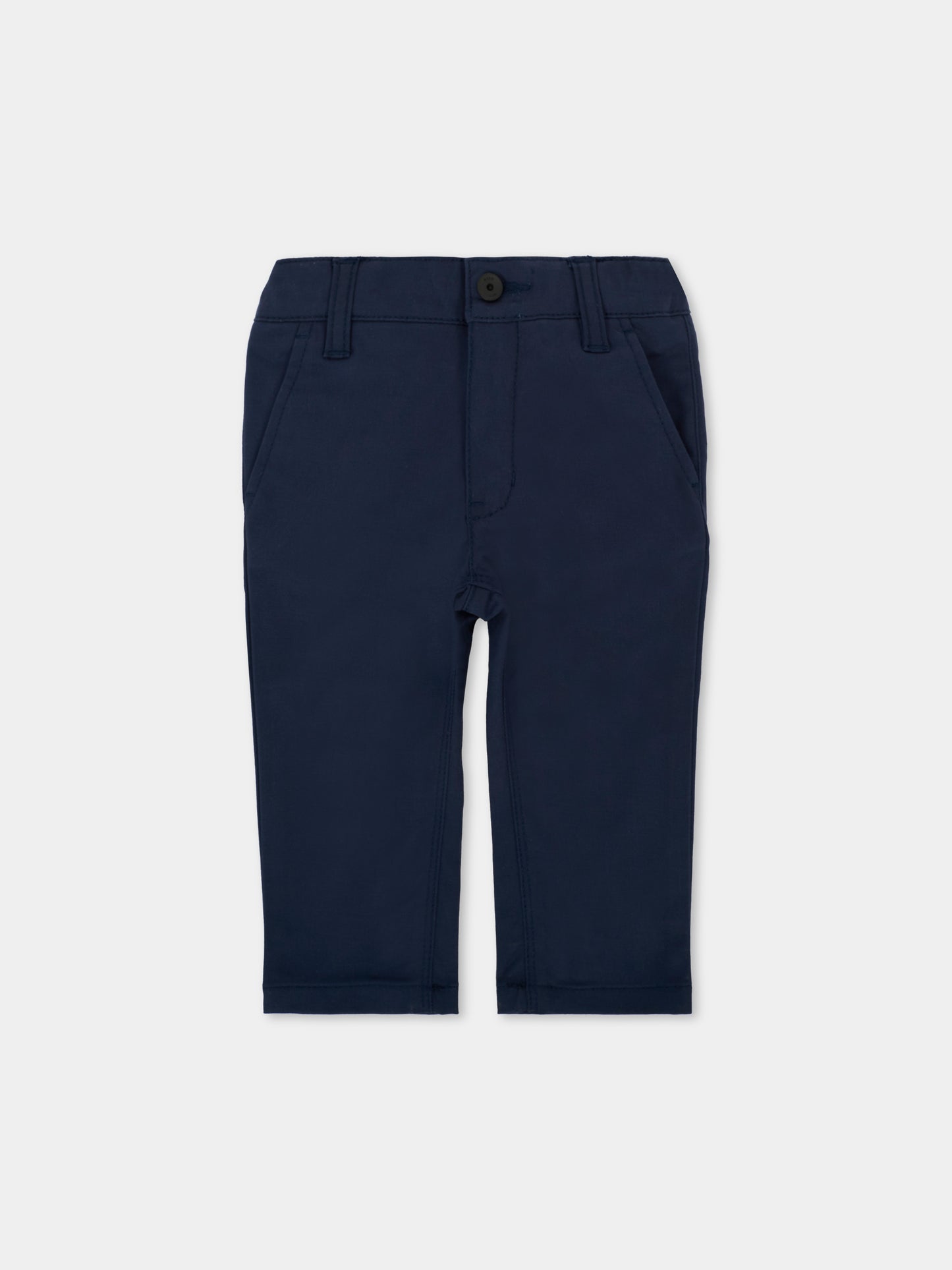 Pantaloni blu per neonato con patch logato,Boss,J52705 849