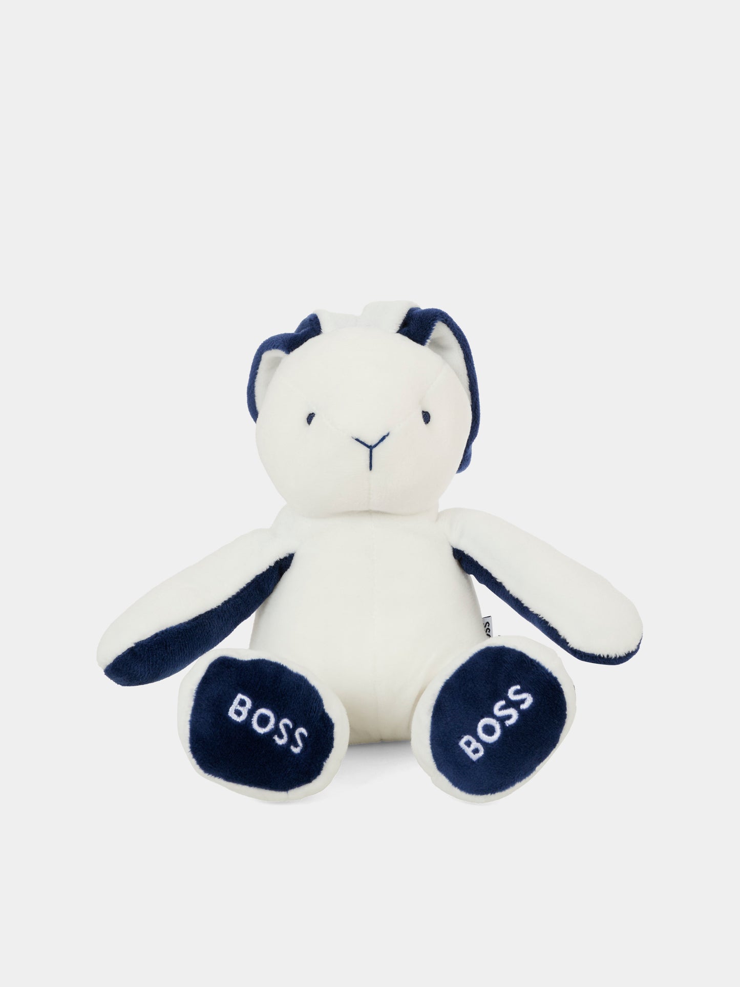 Peluche bianco per neonato con logo,Boss,J90P32 10B