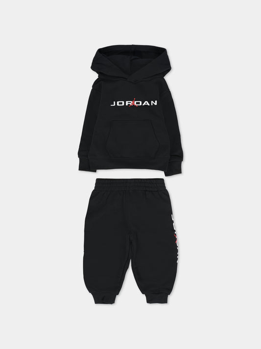 Completo nero per neonato con jumpman,Jordan,65F270 023