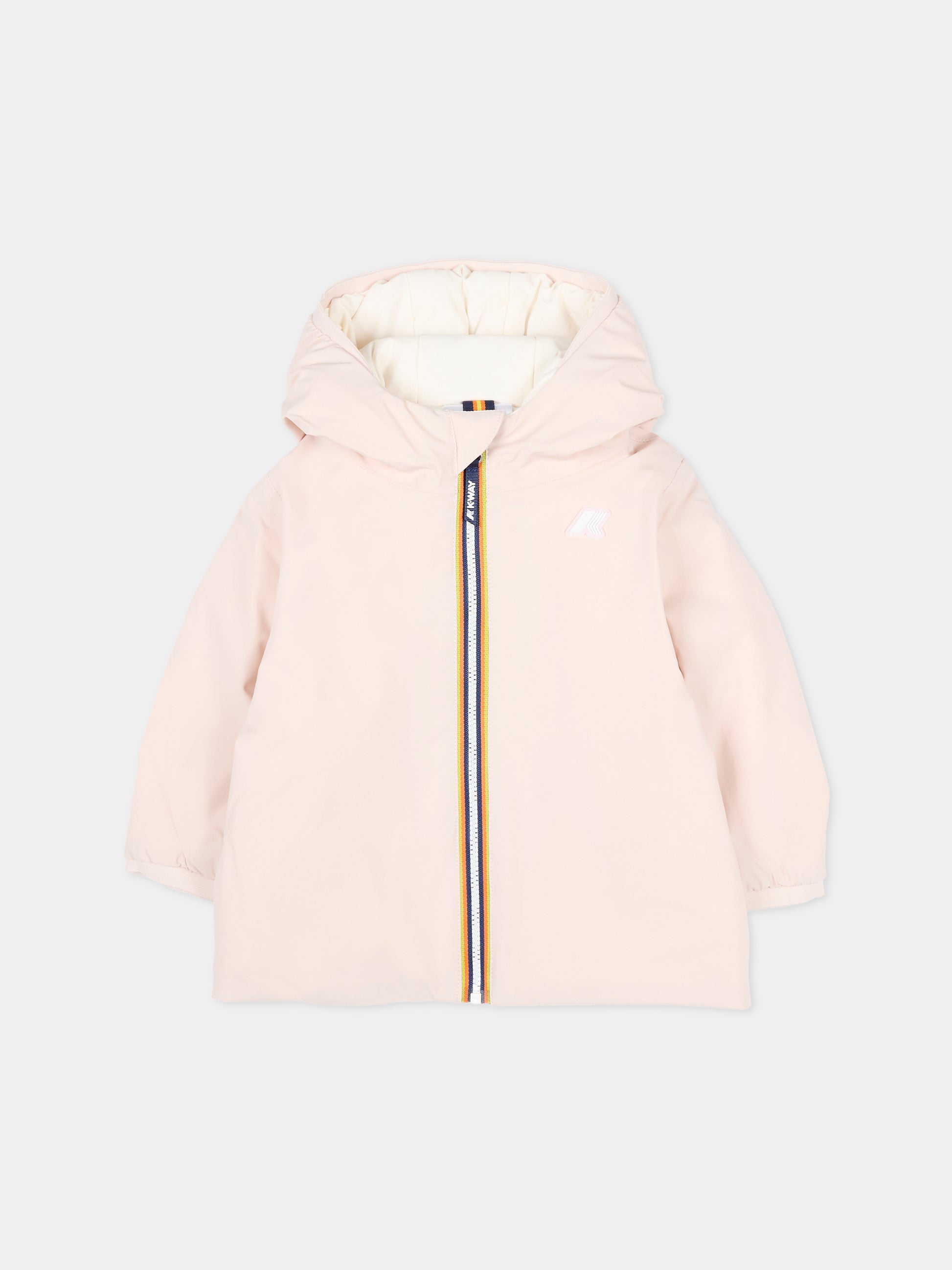 Piumino reversibile Jack St Warm rosa per neonata con logo,K-way,K71338W B3E