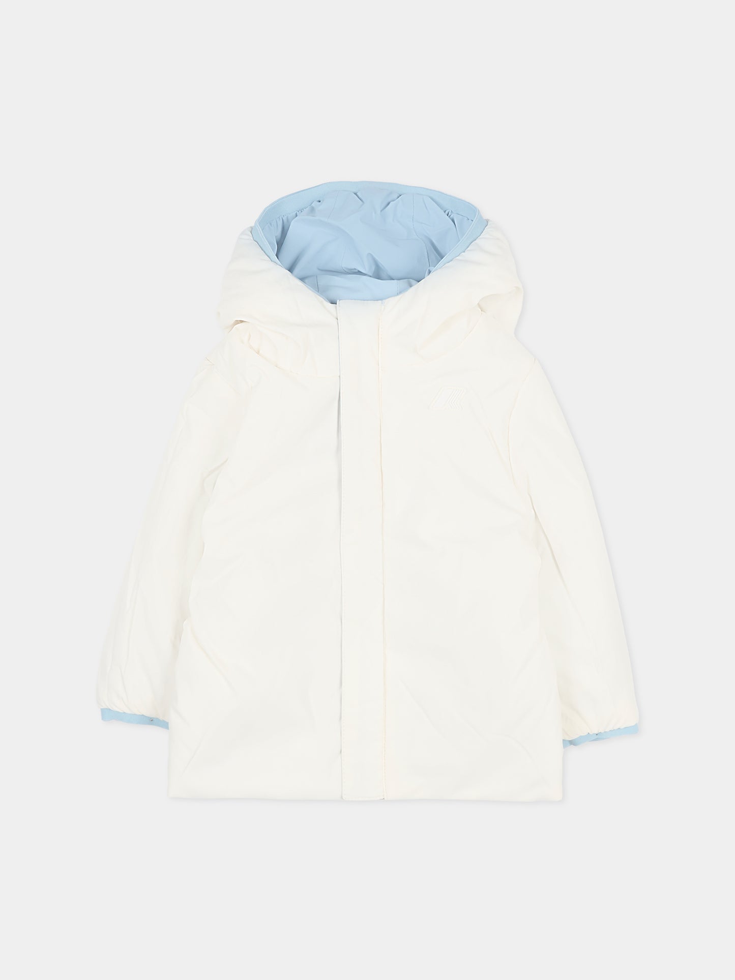 Piumino reversibile Jack St Warm celeste per neonato con logo,K-way,K71338W BBF