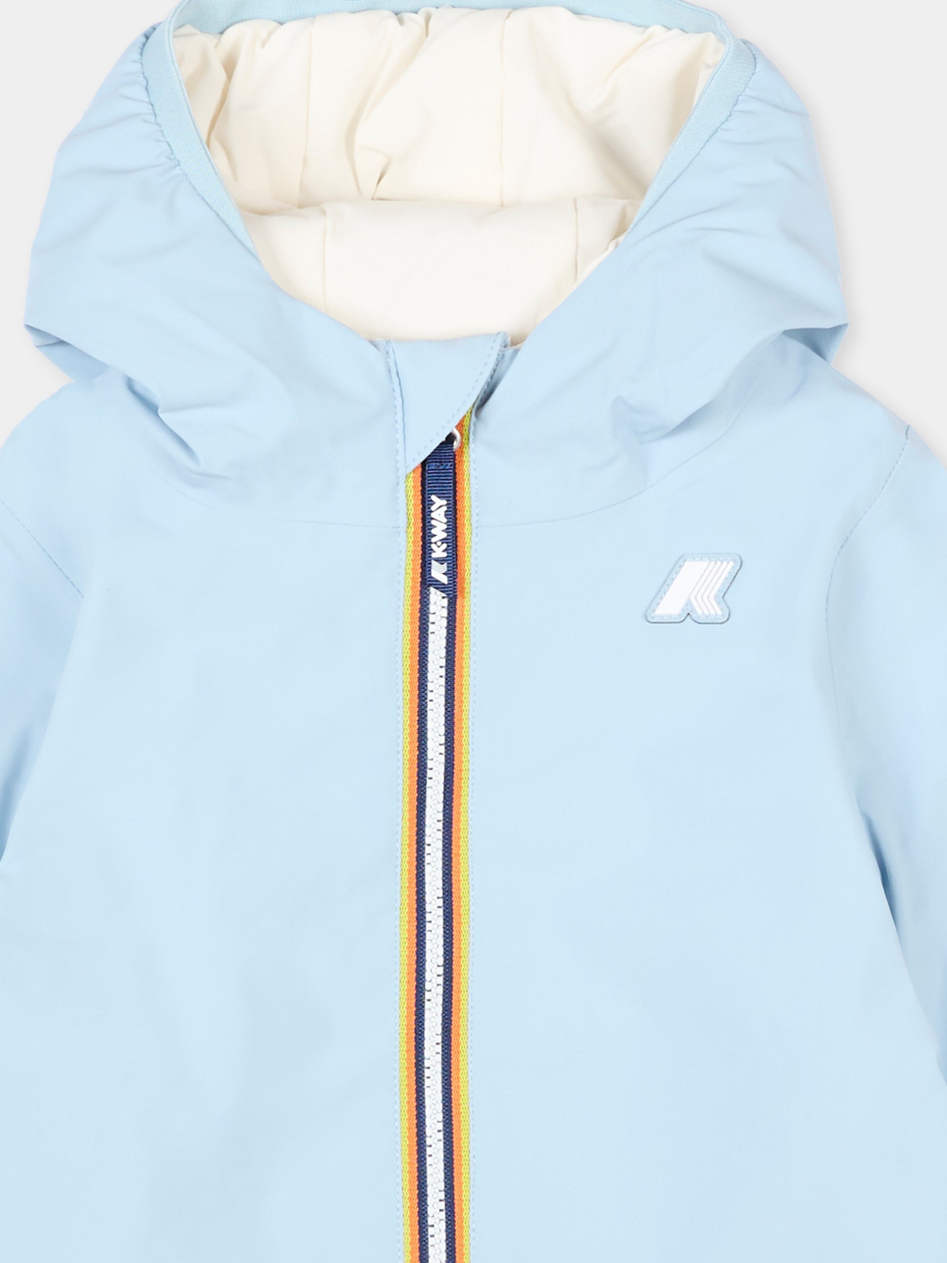 Piumino reversibile Jack St Warm celeste per neonato con logo,K-way,K71338W BBF