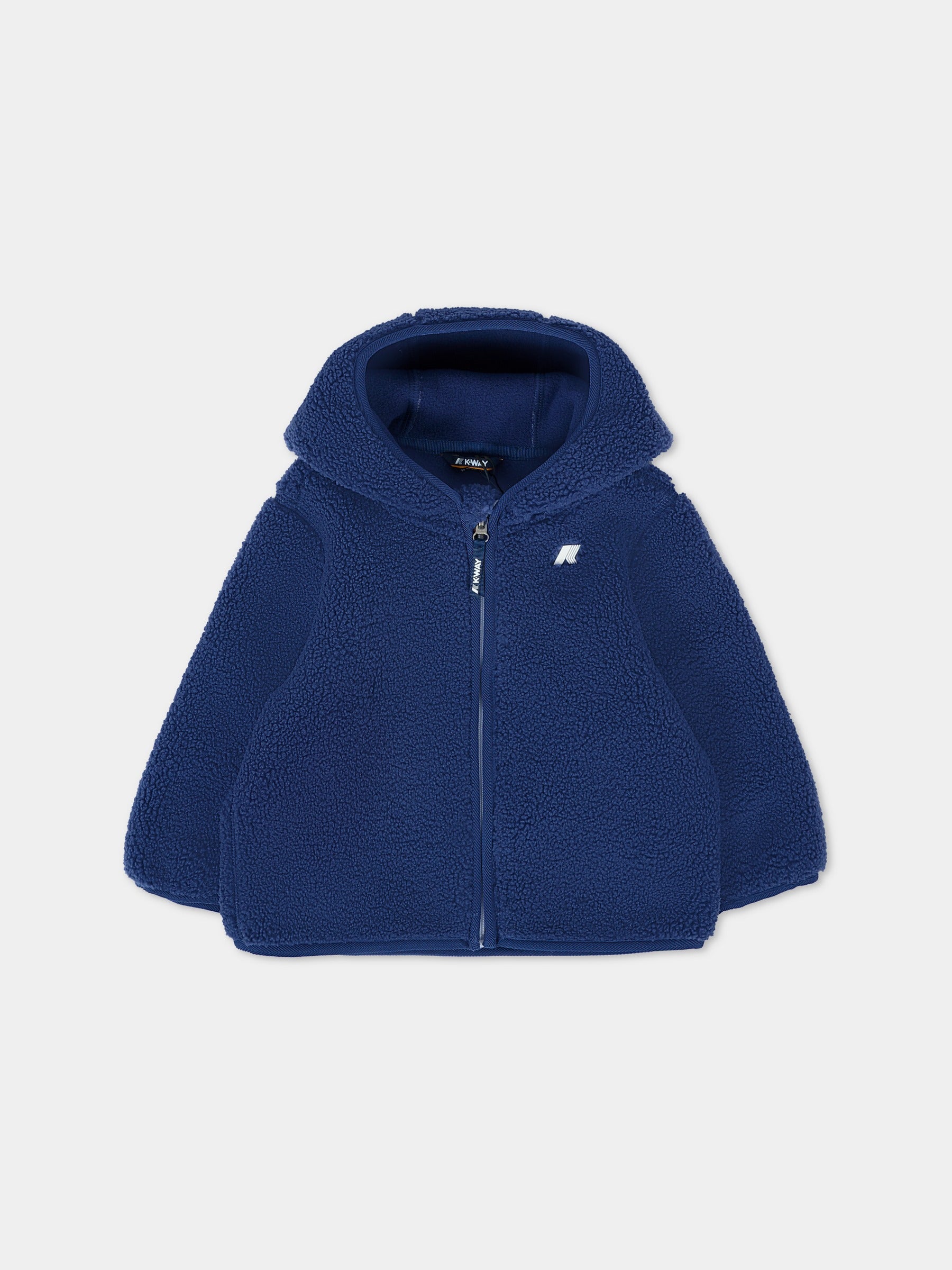 Ecopelliccia Janne blu per neonato con logo,K-way,K41478W B3L