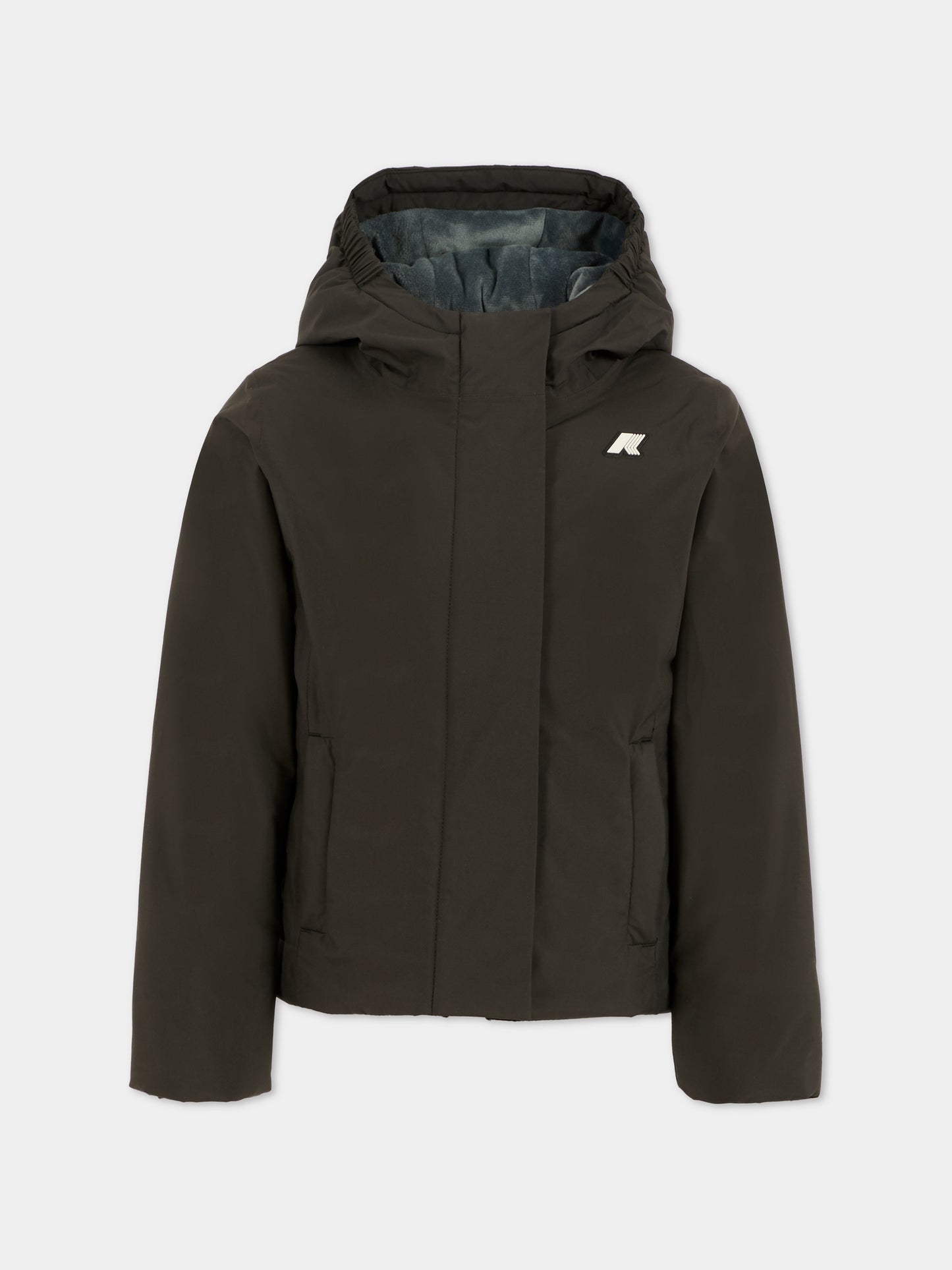 Giubbotto nero per bambino con logo,K-way,K4137WW AL8