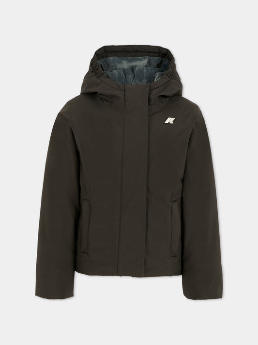 Giubbotto nero per bambino con logo,K-way,K4137WW AL8