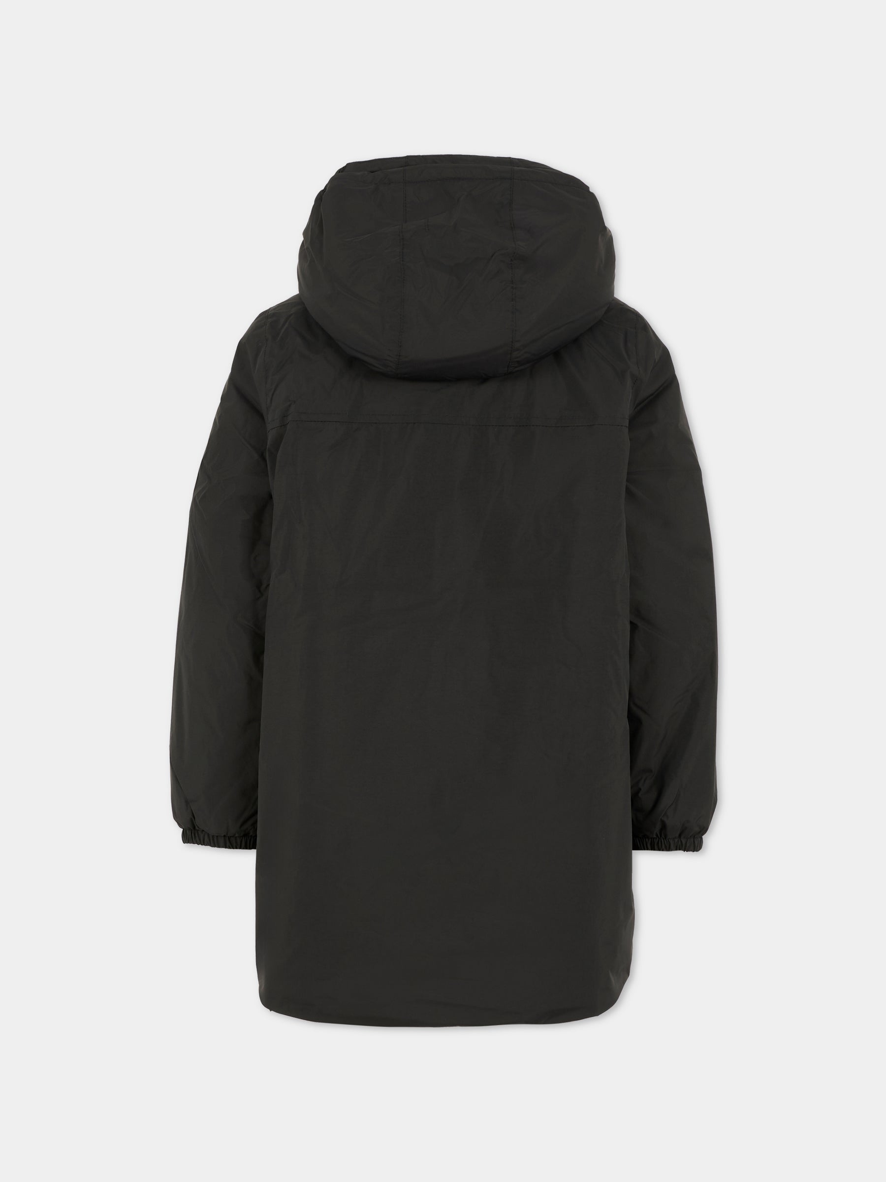 Giubbotto nero Eiffel Orsetto per bambini con logo,K-way,K7142UW USY