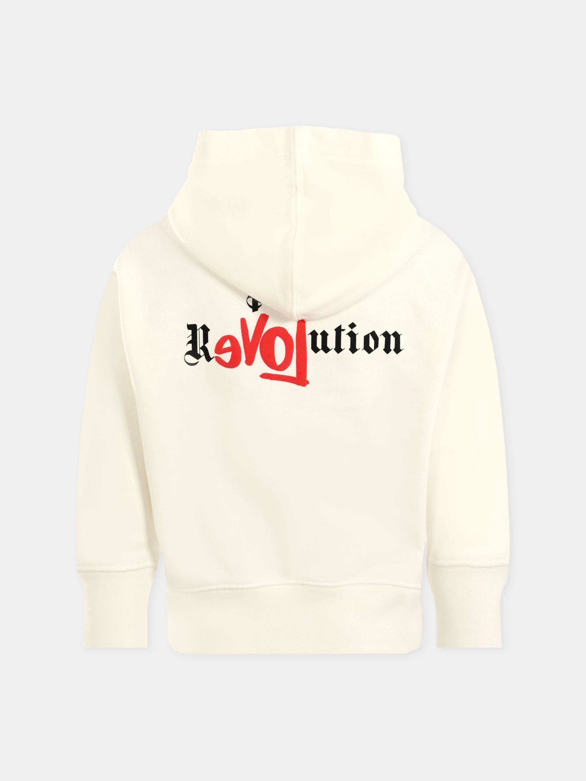 Felpa avorio per bambino con bandiera americana,Palm Angels,PBBB012F25FLE0040325