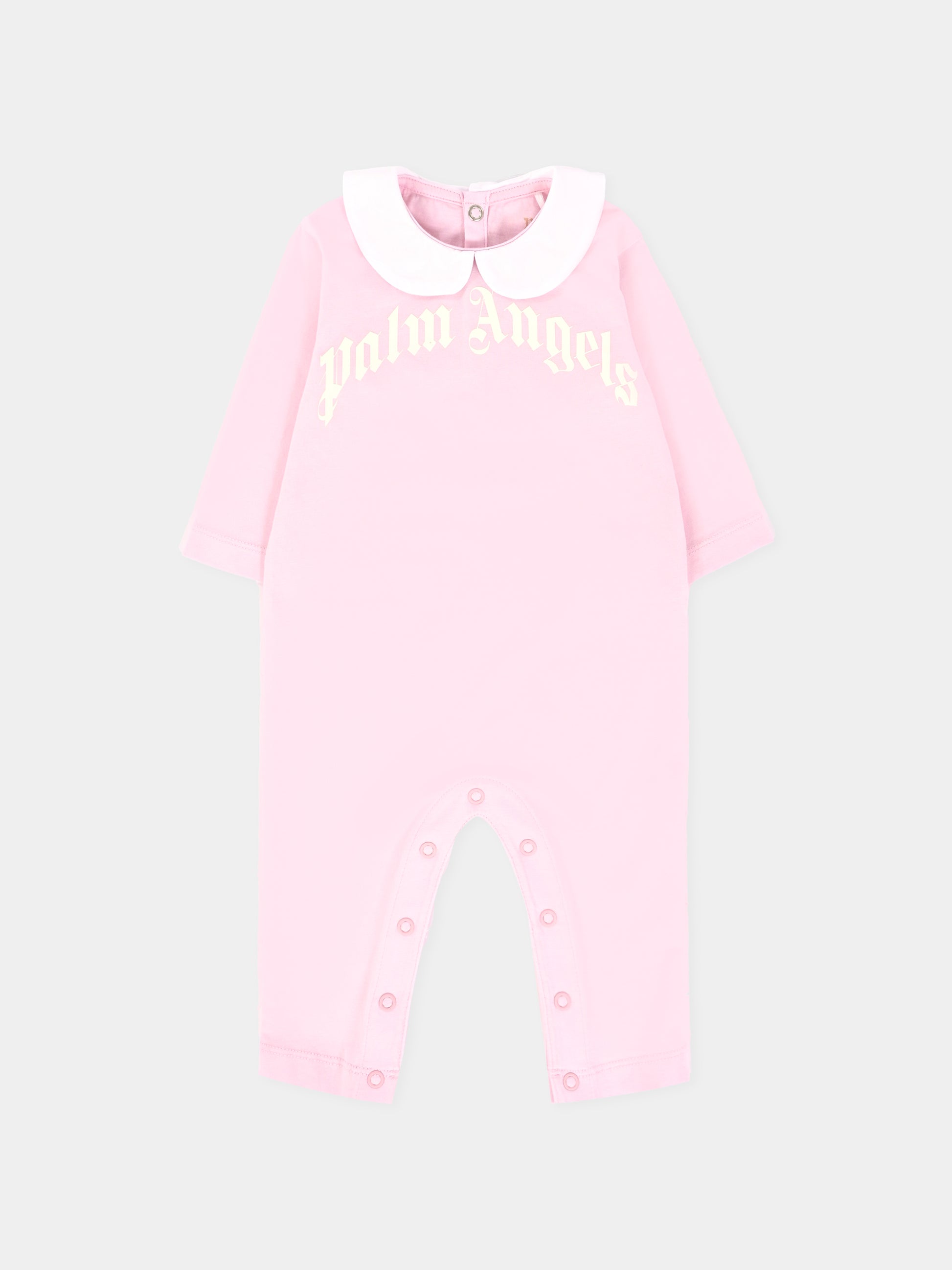 Set tutine rosa per neonata con logo,Palm Angels,PG2X018F25JER0013C03