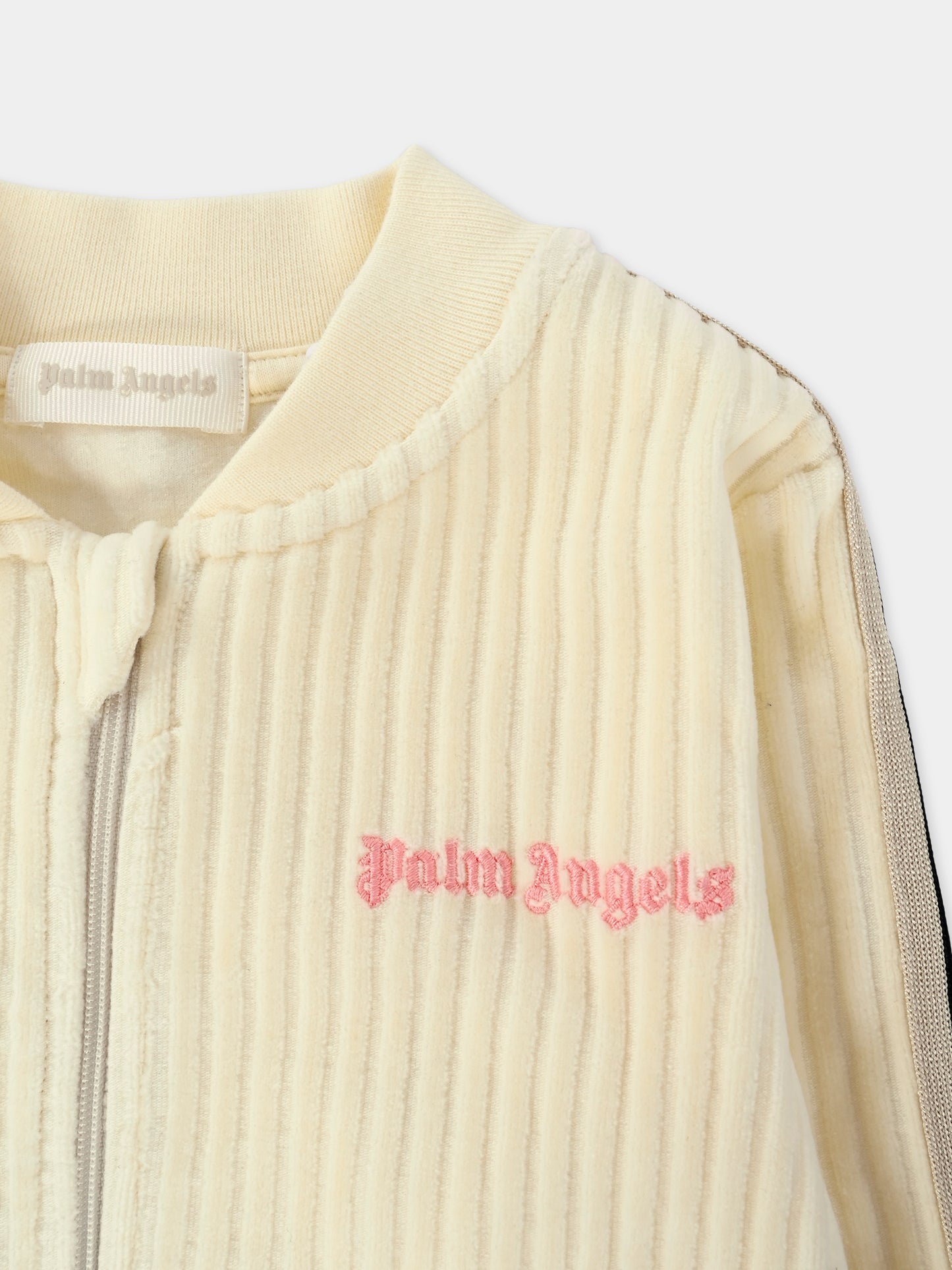 Felpa avorio per neonata con logo,Palm Angels,PG3X002F25FLE001033C