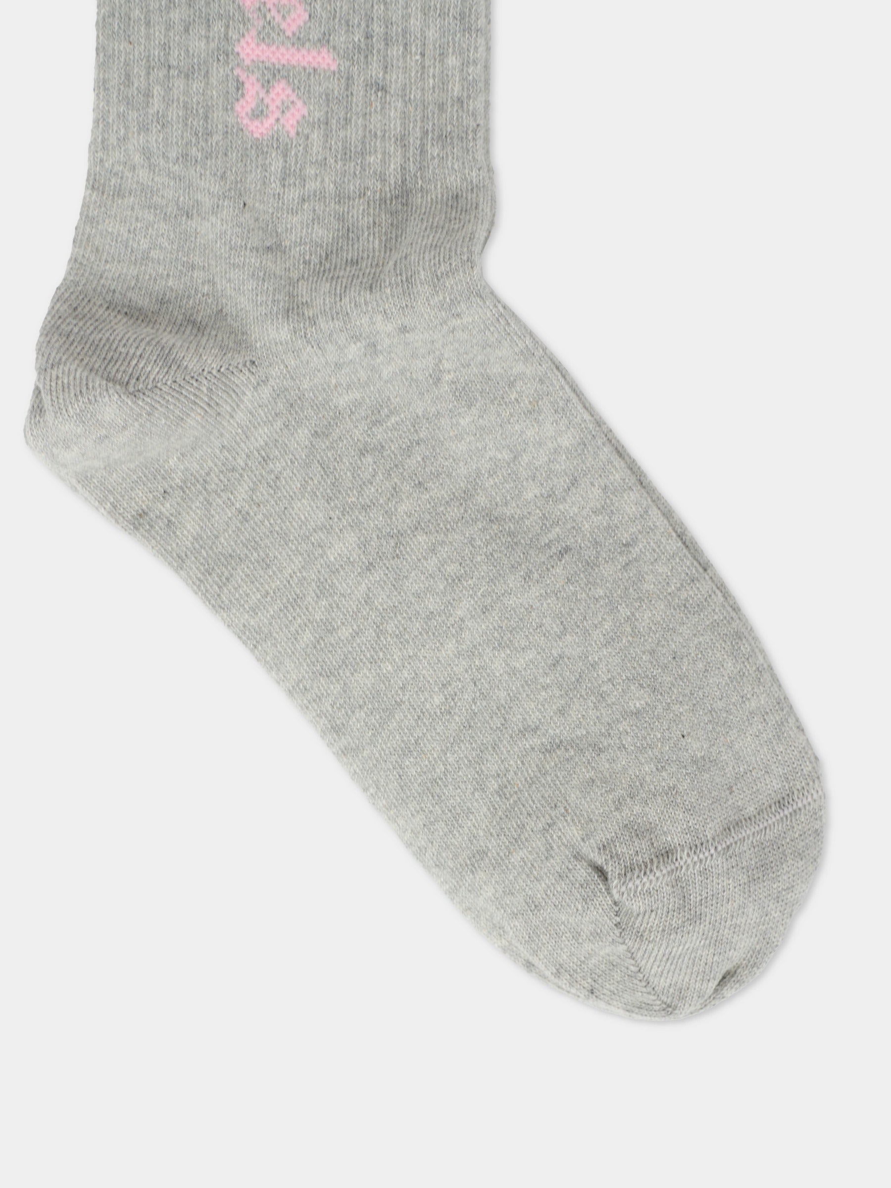 Calze grigie per bambina con logo,Palm Angels,PGRA005C99KNI005083B