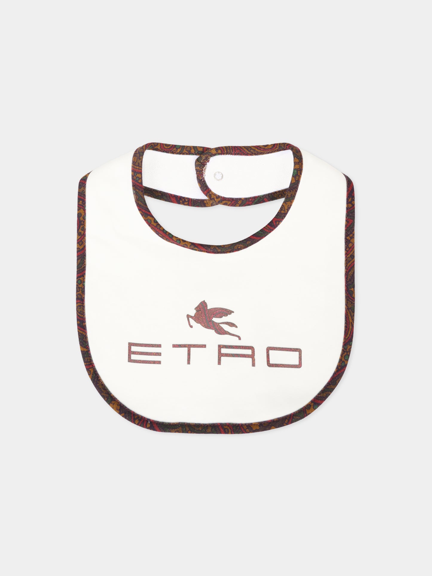 Set tutina avorio per neonati con Pegaso bordeaux e logo,Etro,GXB560 Z3186 101
