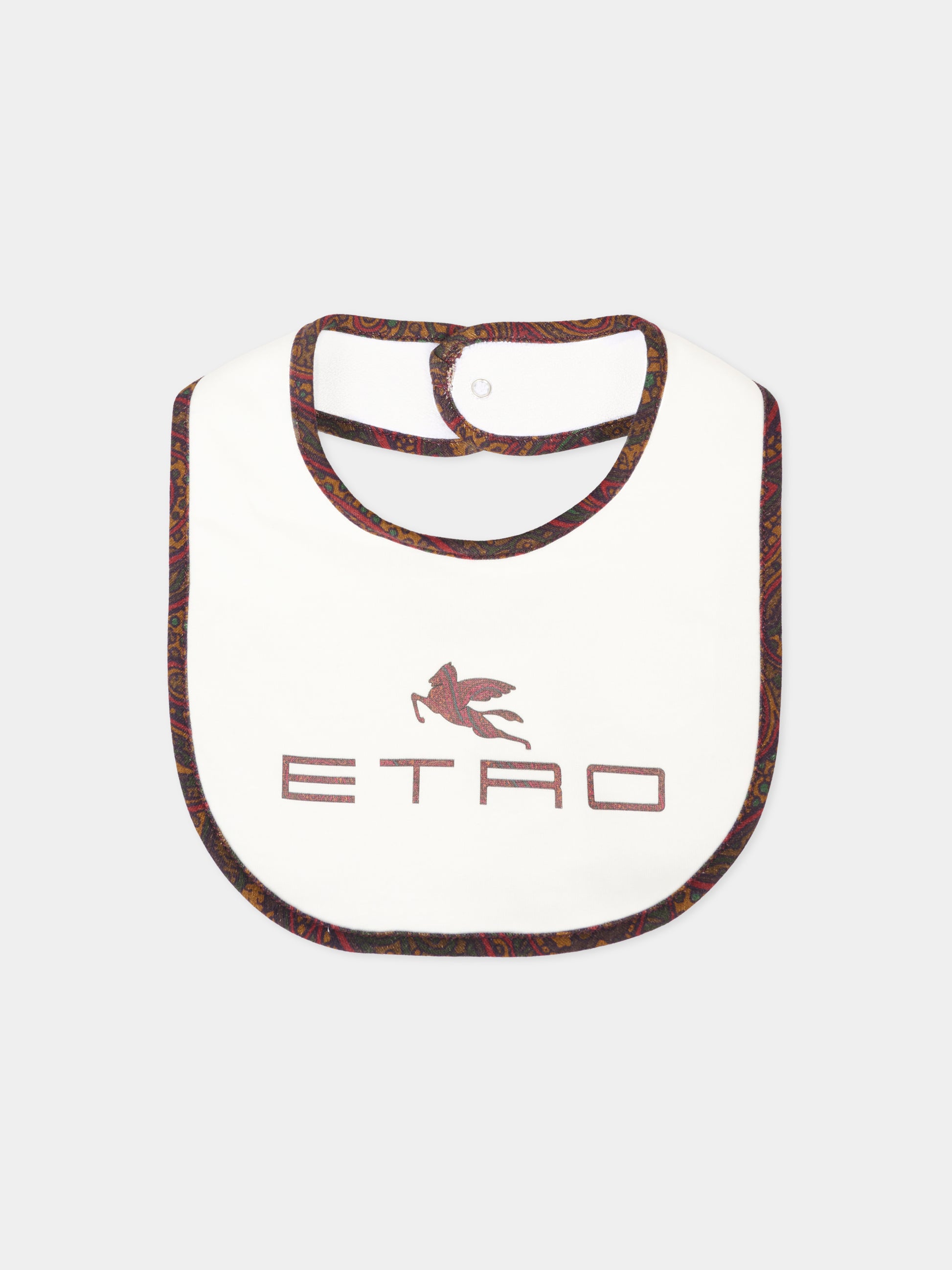 Set tutina avorio per neonati con Pegaso bordeaux e logo,Etro,GXB560 Z3186 101