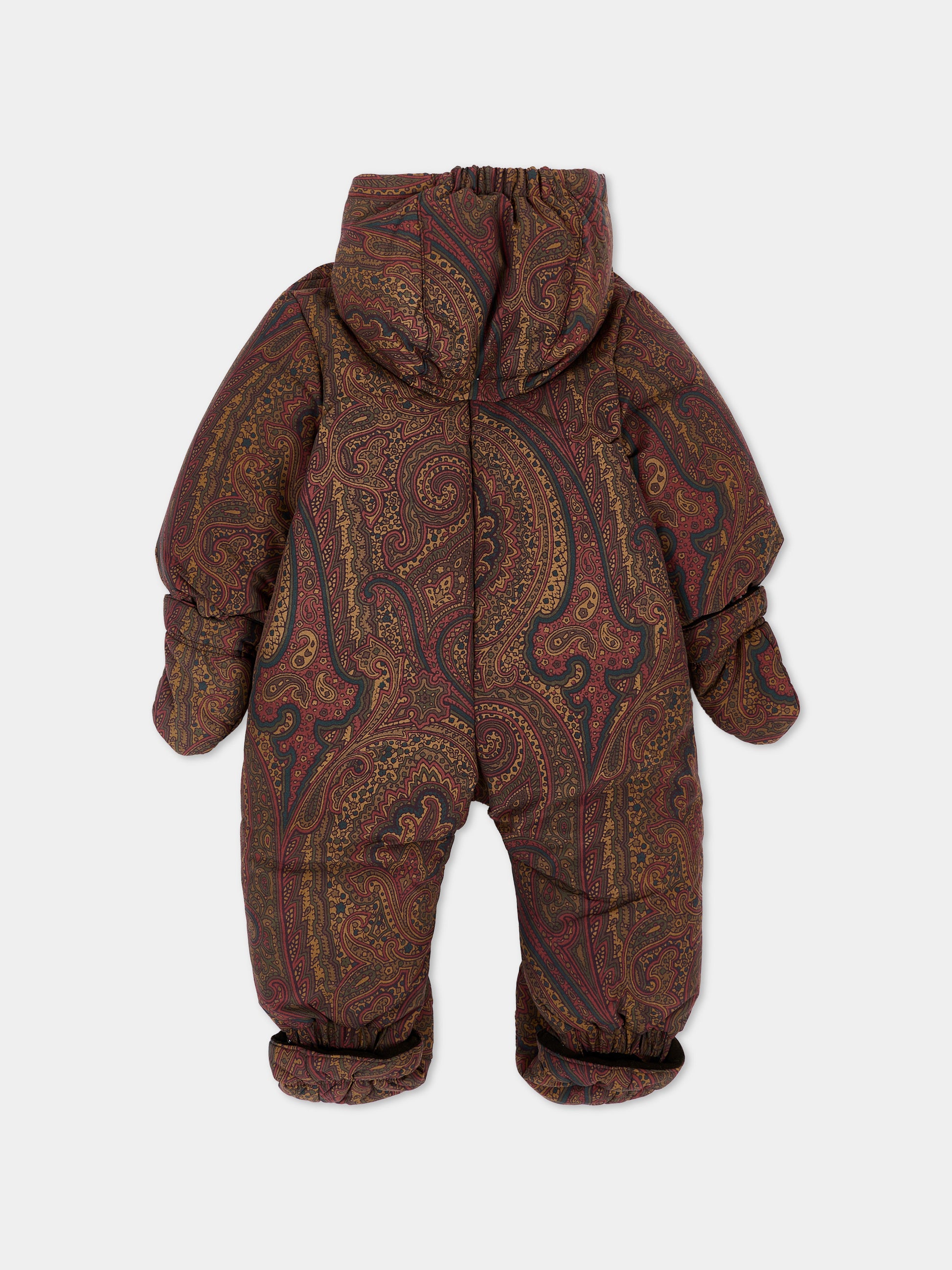 Piumino marrone per neonati con stampa paisley,Etro,GX2520 N0378 320MC