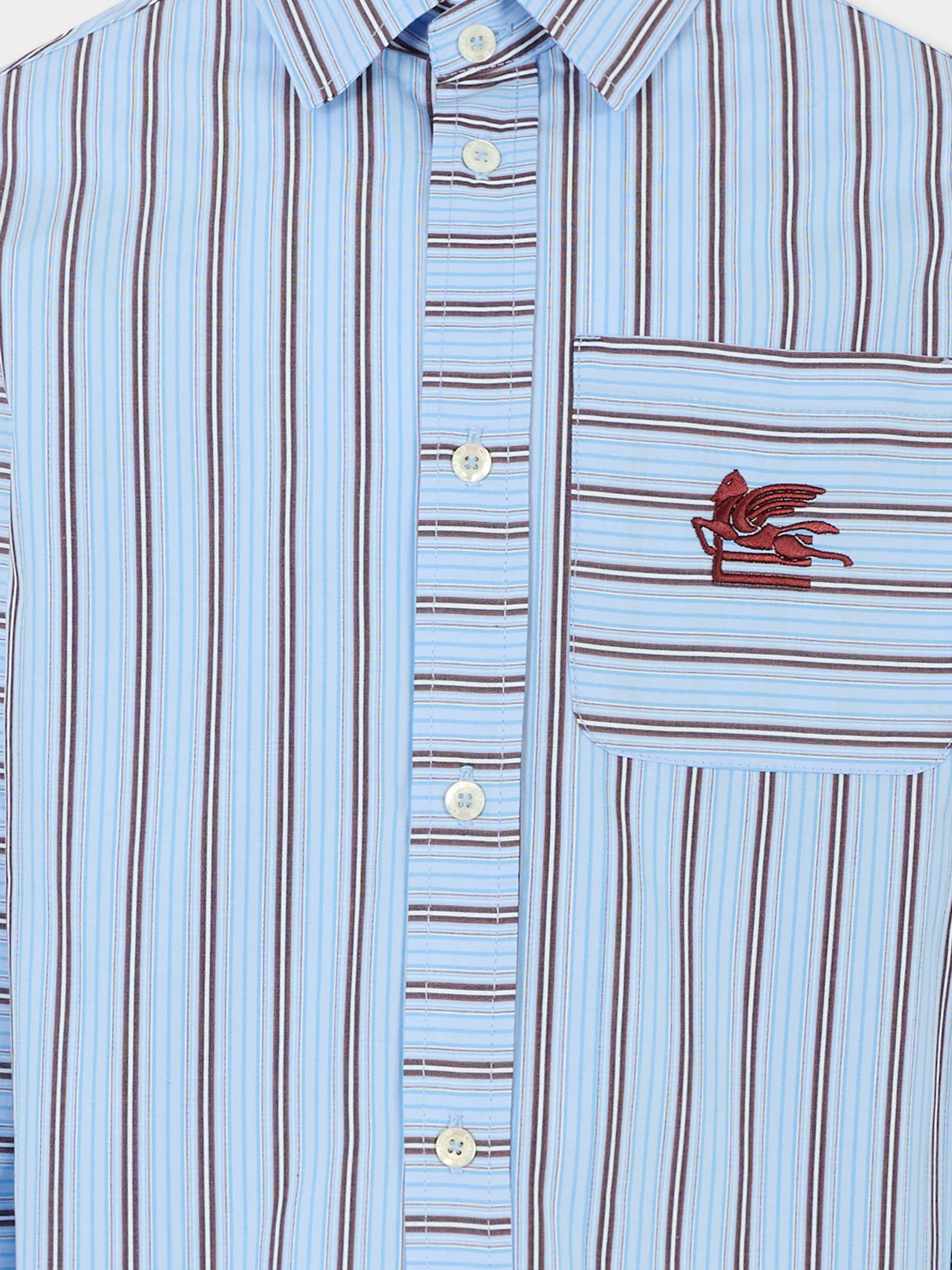 Camicia azzurra per bambino con Pegaso,Etro,GX5P30 Z3313 630MC