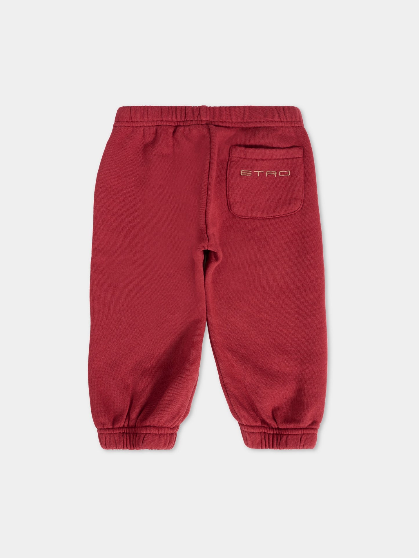 Pantaloni bordeaux per neonati con logo,Etro,GX6560 Z3333 416