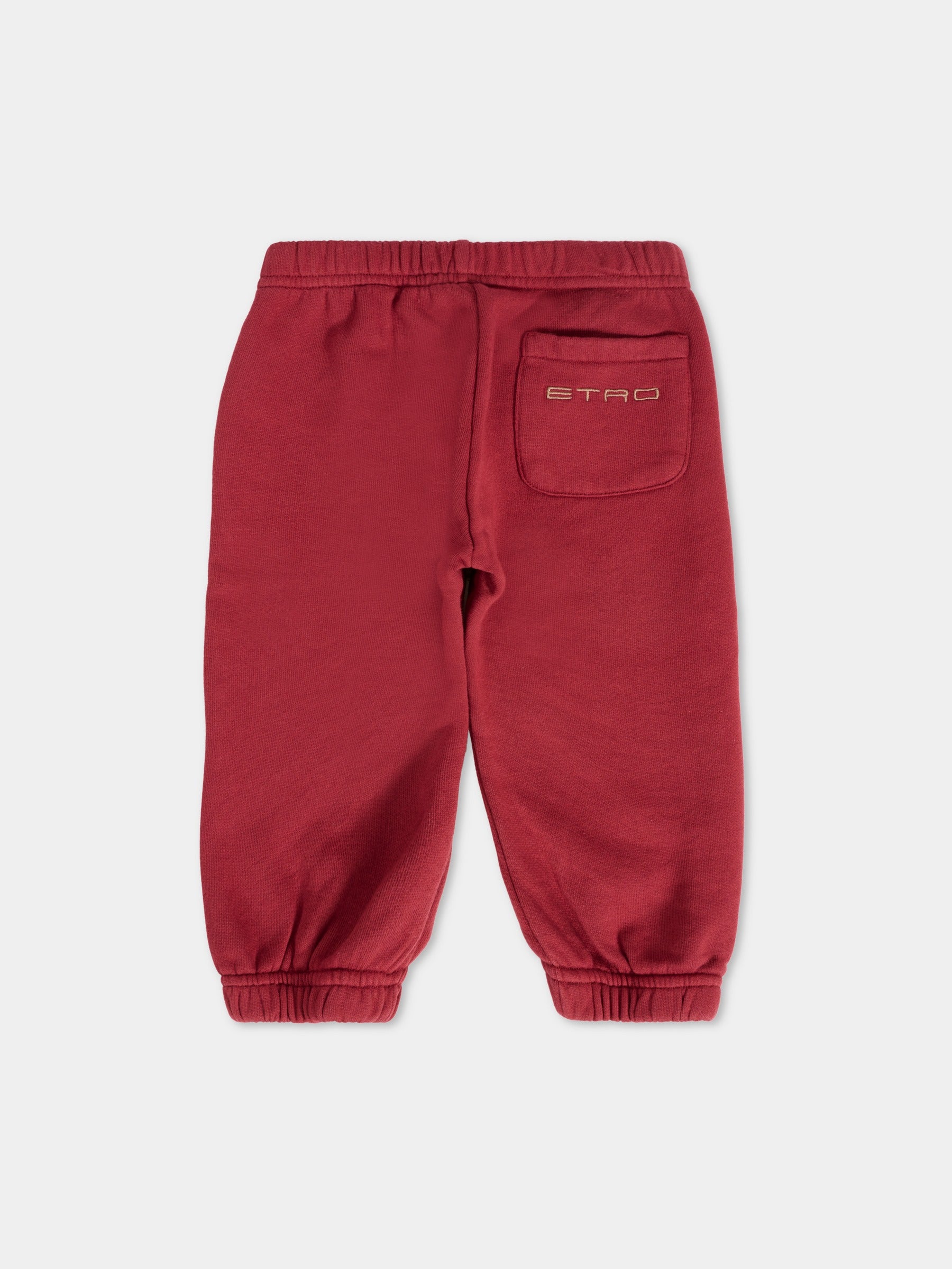 Pantaloni bordeaux per neonati con logo,Etro,GX6560 Z3333 416