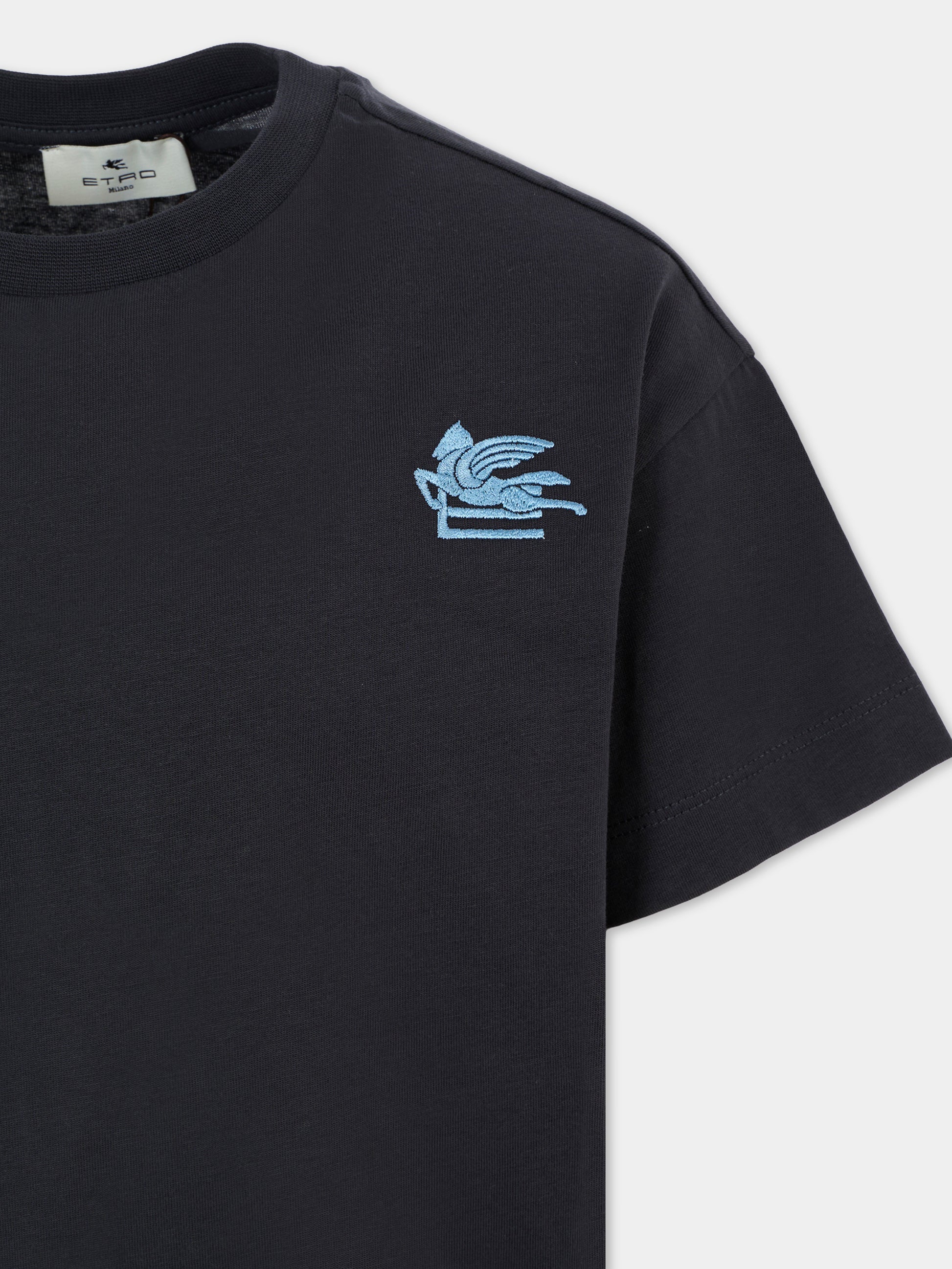 T-shirt blu per bambino con Pegaso,Etro,GX8Q11 Z3186 621