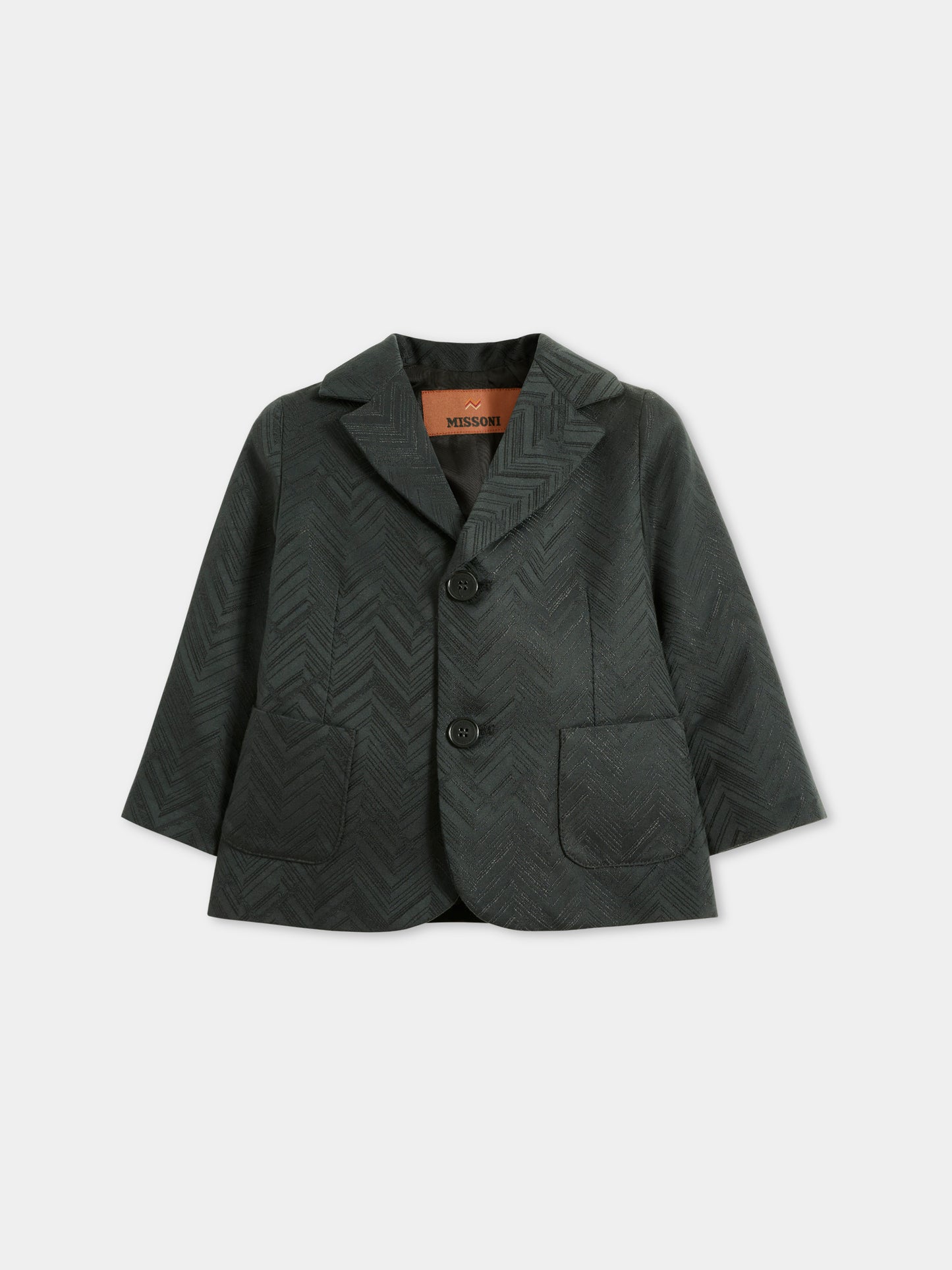 Giacca nera per neonato con motivo chevron,Missoni,MX2504-G0187 930