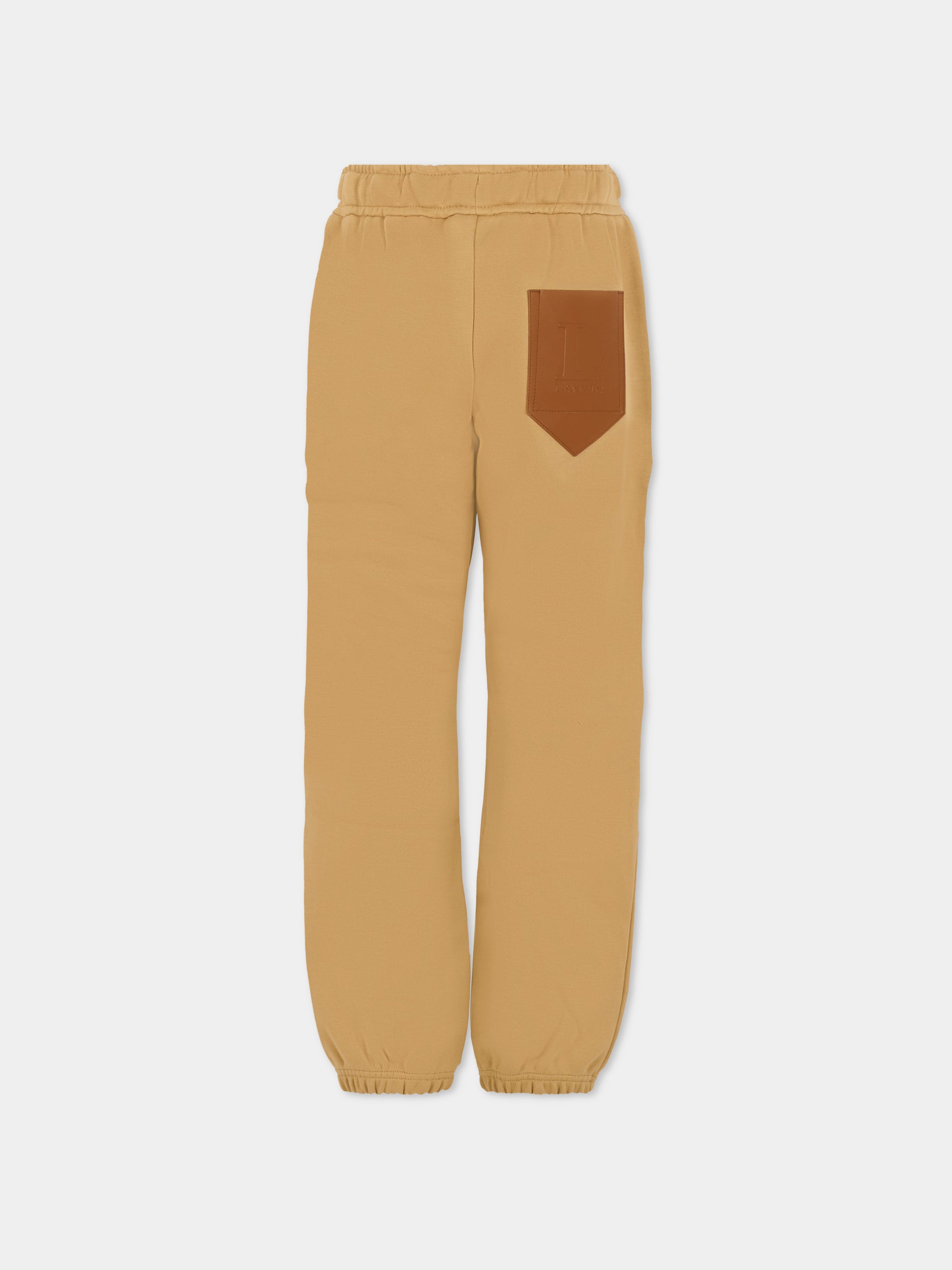 Pantaloni beige per bambino con logo,Lanvin Petite,N30299 276