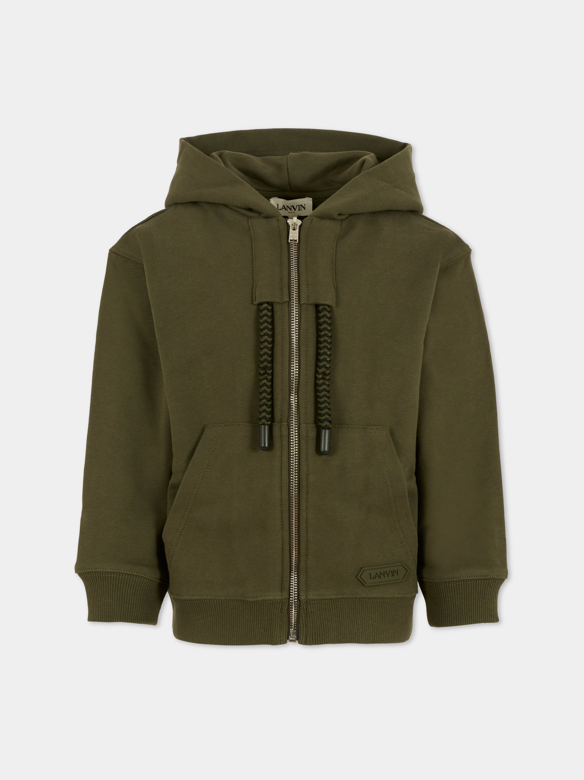 Felpa verde per bambino con logo,Lanvin Petite,N30314 665